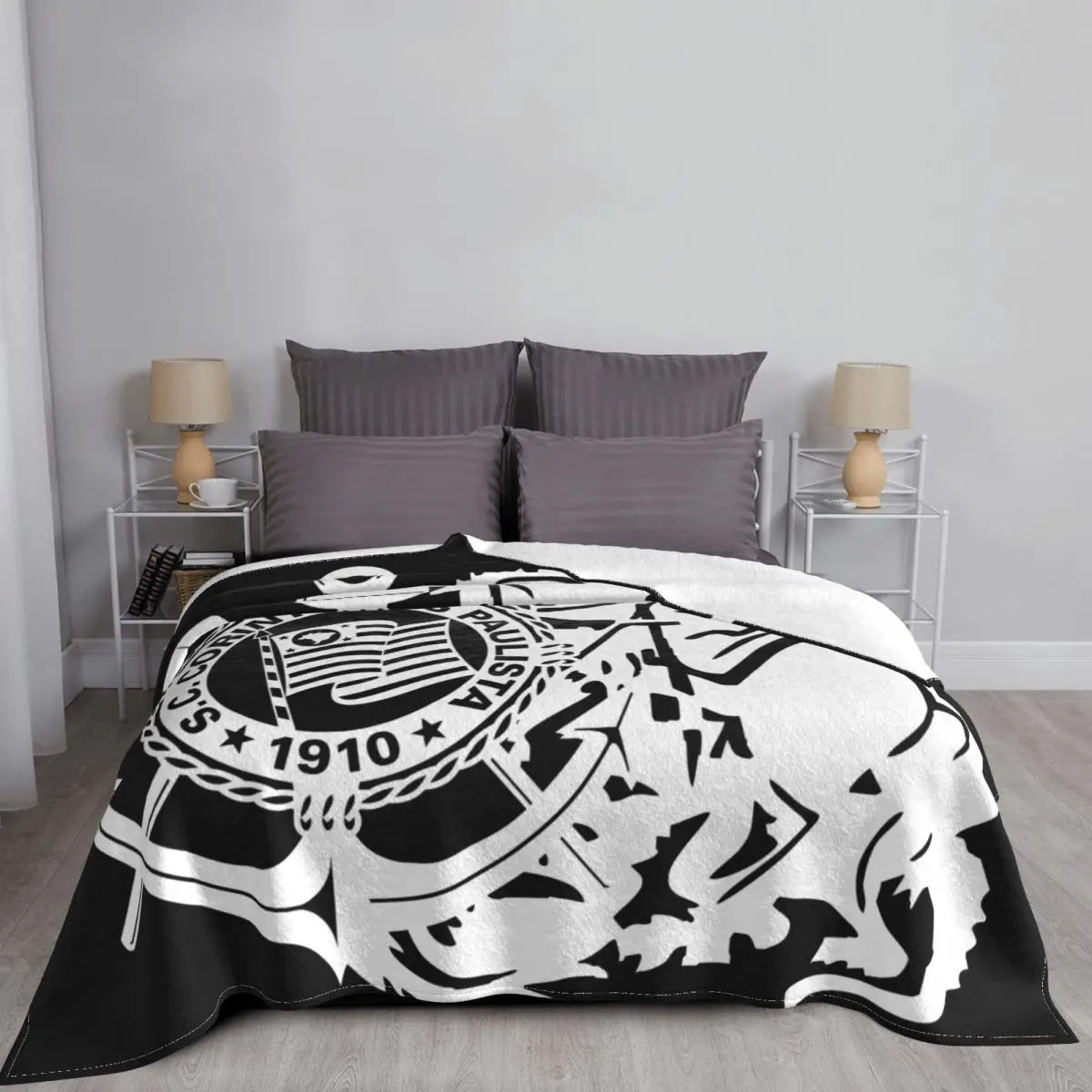 Corinthians Paulista Brasil Football Blanket Bedspread On The Bed Quilt Bedspreads For Double Bed