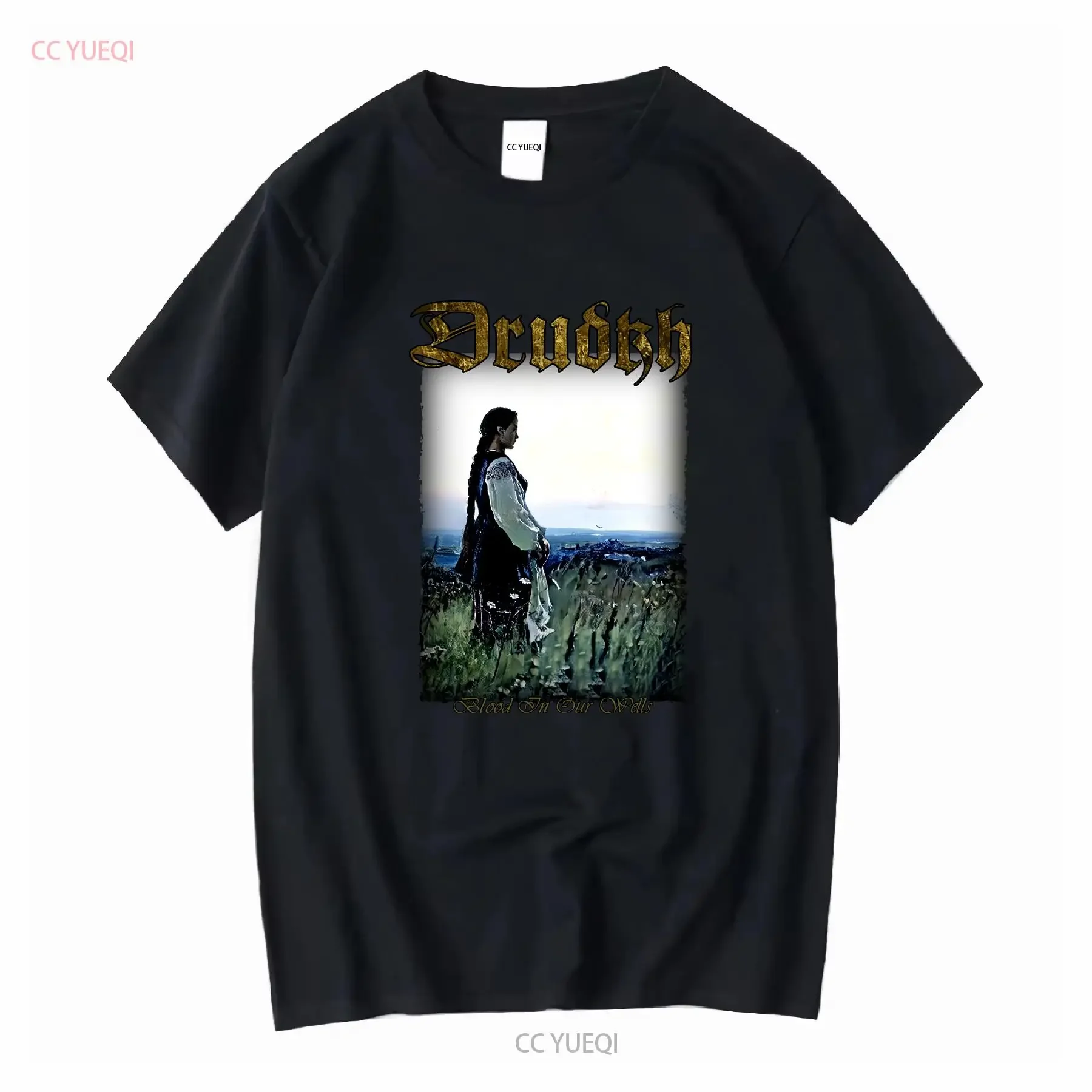 Drudkh sangre en nuestros pocillos camiseta de algodón negro hombres S a 5XL PM713 vintage lavado cómodo ropa de calle Casual suave transpirable