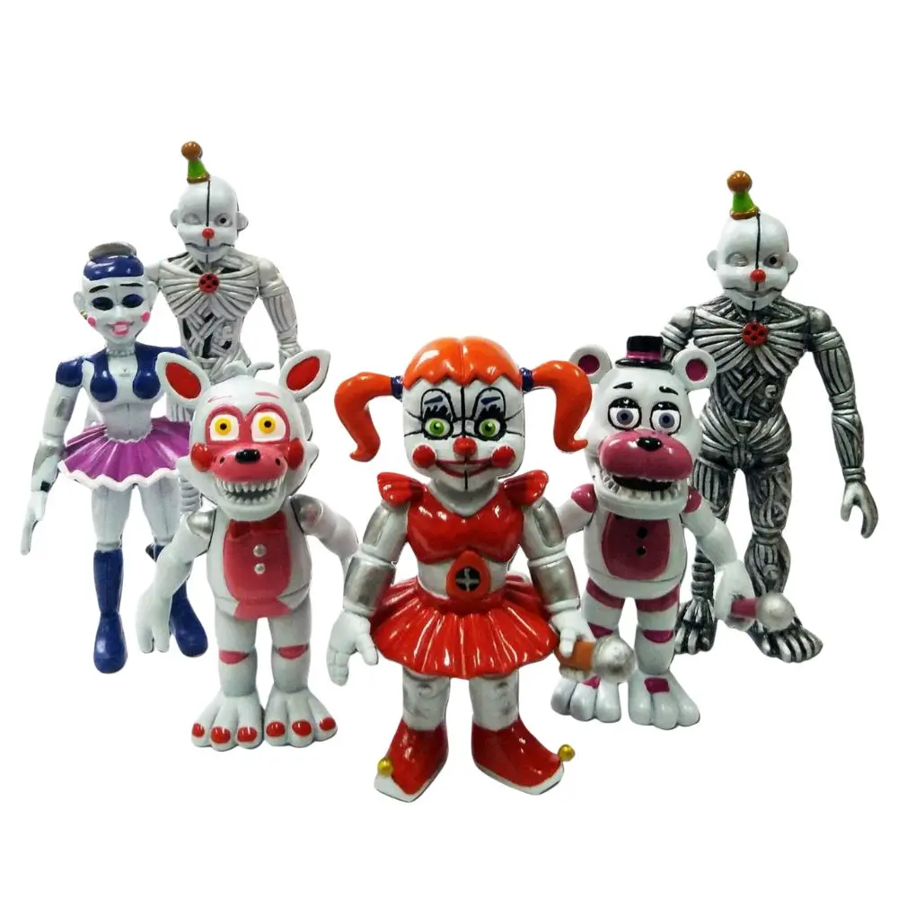 4.5 inches FNAF Figures Blacklight Bonnie Foxy Chica FREDDY FROSTBE Action Figure PVC Collection Doll Movable Golden Freddy