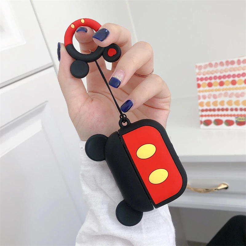 Disney-Caso bonito sem fio Bluetooth Headphone, desenhos animados 3D, Mickey, Minnie, AirPods Pro, estojo protetor macio, Apple 1, 2, 3 Generation