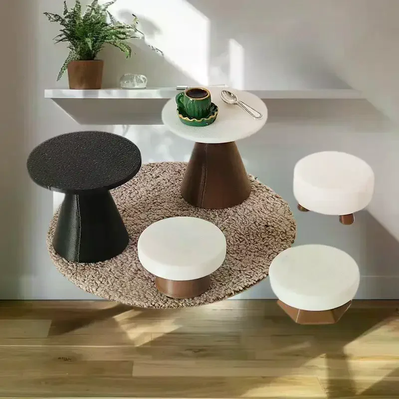 4Pcs Miniature Dollhouse Table Model Kit, Handcrafted DIY Stool Decorations, Mini Toy Home Accessories for Doll House
