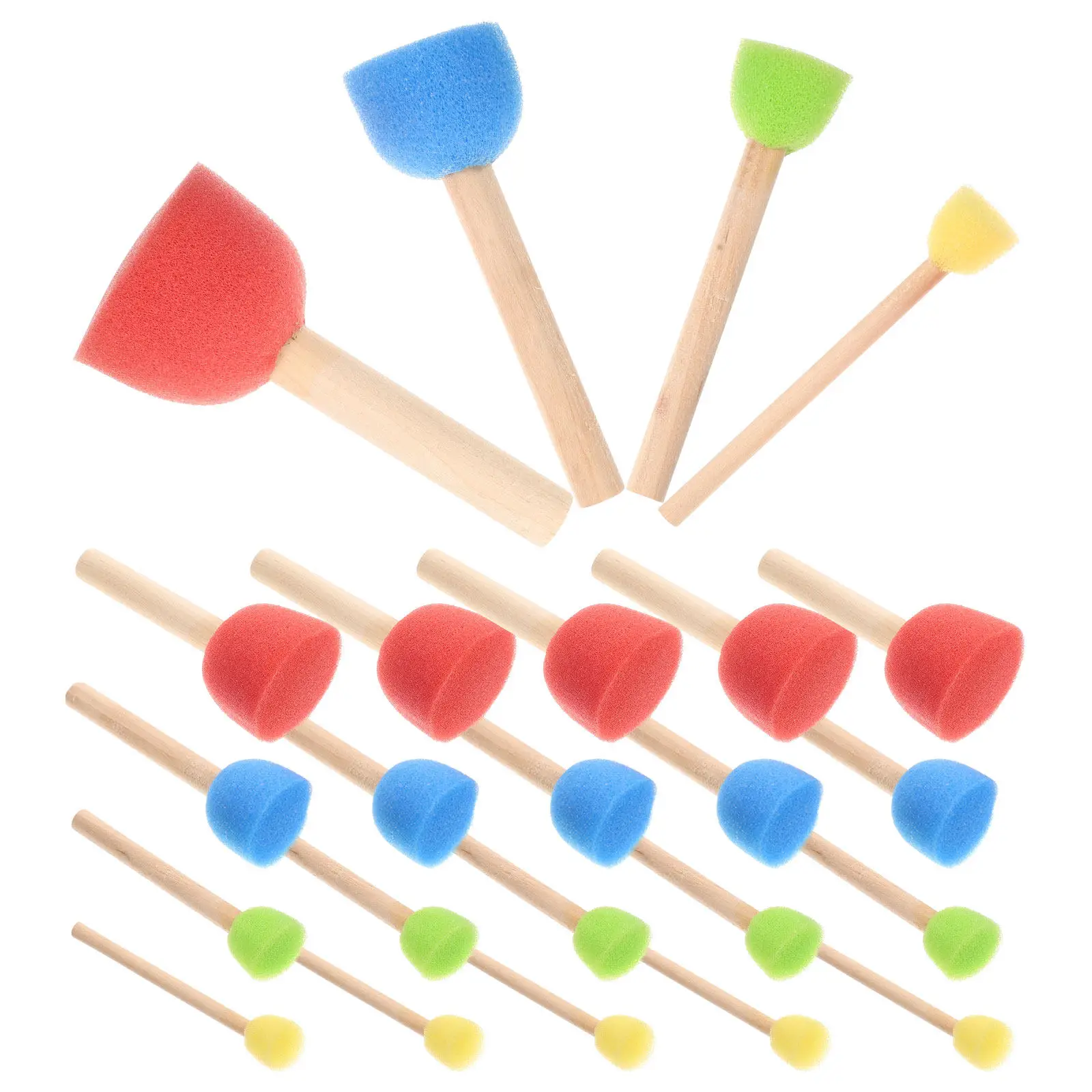 Kids Sponge Painting Brushes 24Pcs Colorful Drawing Stamps for Arts Crafts and Creative Play