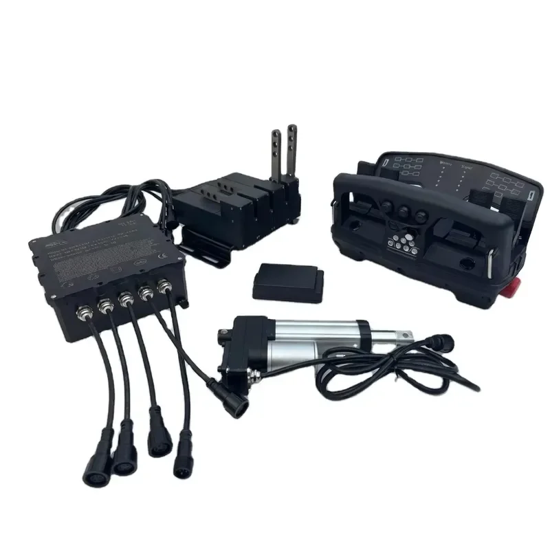 Four-bar wireless remote control with clutch configuration for automotive cranes and drilling rigs