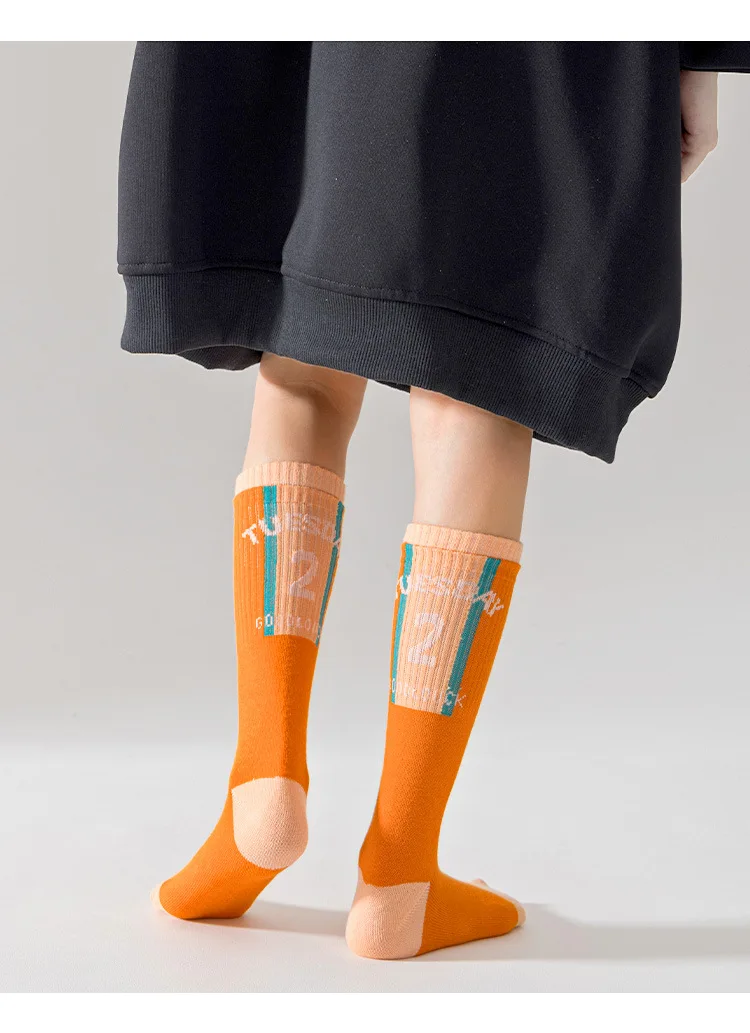 3-12T Jungensocken, lange Socken, Zahlenmuster, Sportsocken, Frühlings-Kniestrümpfe, 4 Paar – Detail 8