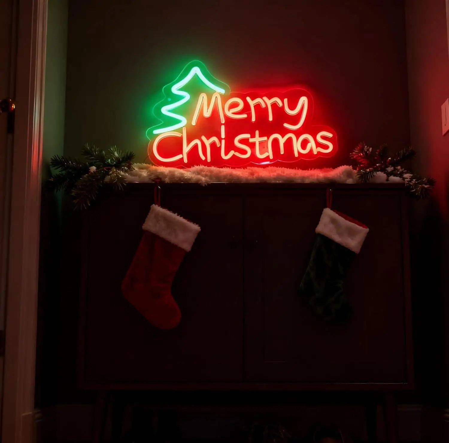 Merry Christmas Neon Sign USB Dimmable LED Light For Home Living Room Bedroom Wall Decoration Gift for Family Night Light