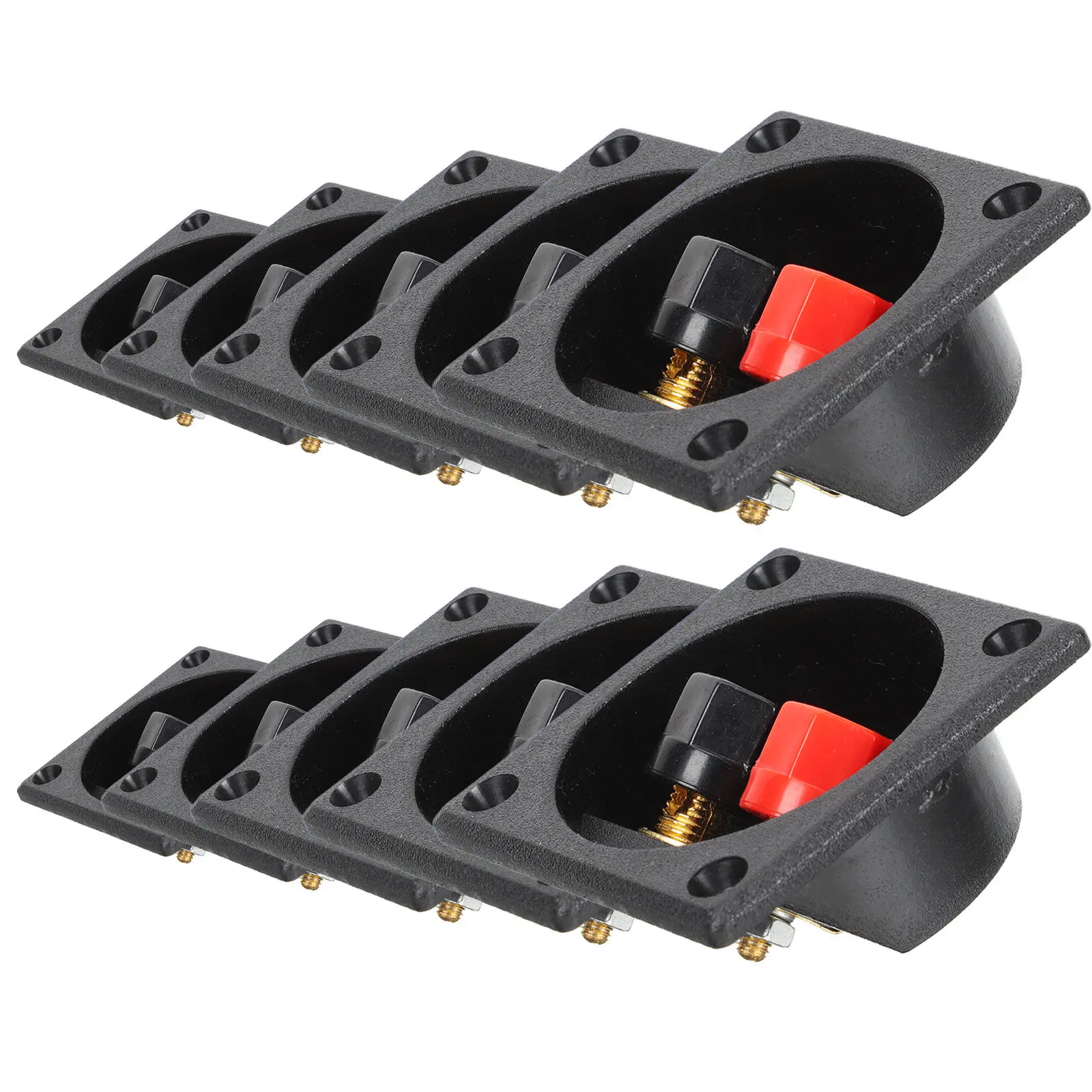 10Pcs Speaker Box Terminal Zinc Alloy with Gold Plated Contacts Easy Install Quick Connect for Home Audio Subwoofer