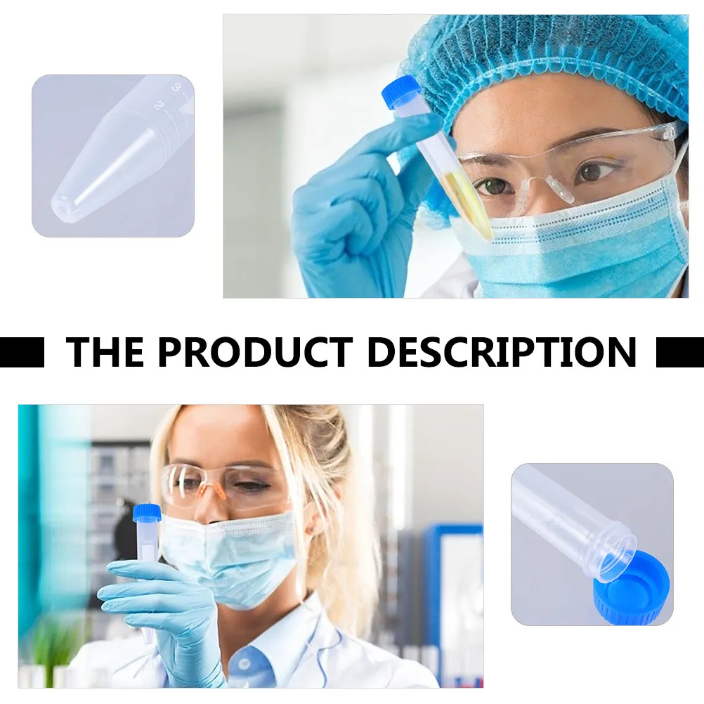 

50Pcs 10Ml Transparent Centrifuge Tubes Accurate Measurement Scale Secure Lid for Laboratory Research Science Experiment