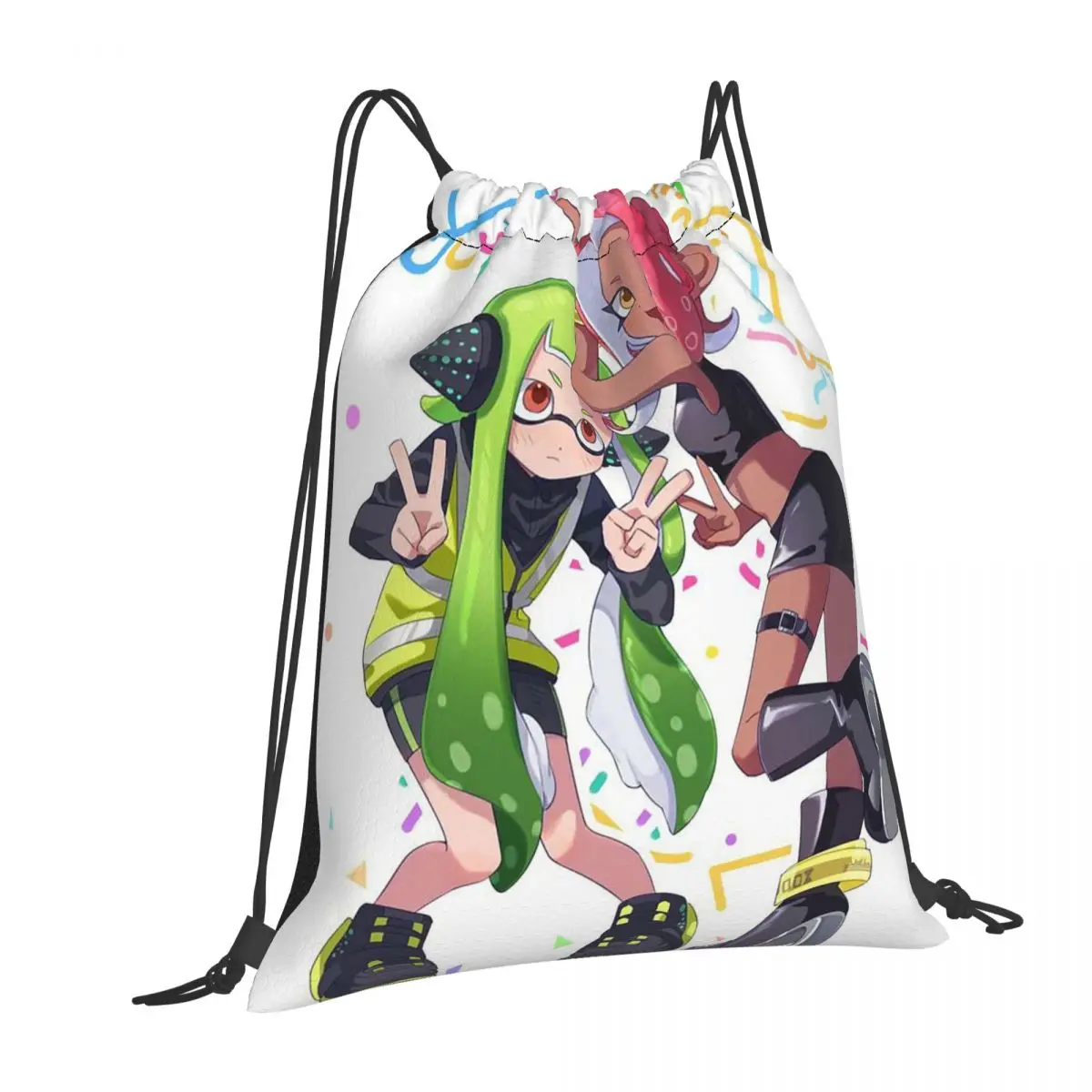 Splatoon Play Gamer Backpacks Fashion Drawstring Bags Sports Bag Book Bags for Man Woman Students