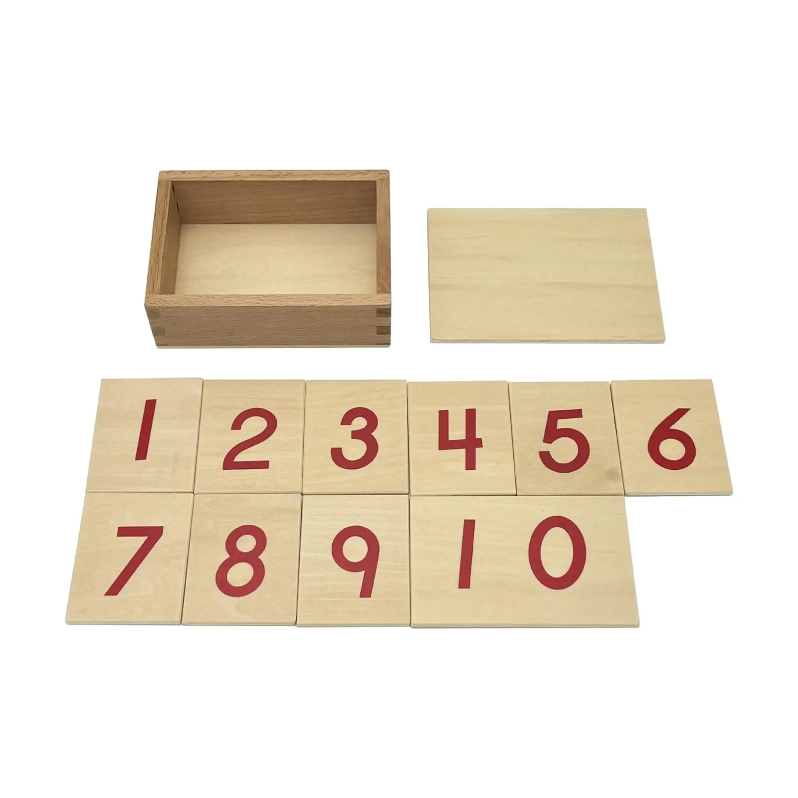 1-10 Learning Cards Montessori Wooden Number Cards for Kindergarten Childcare