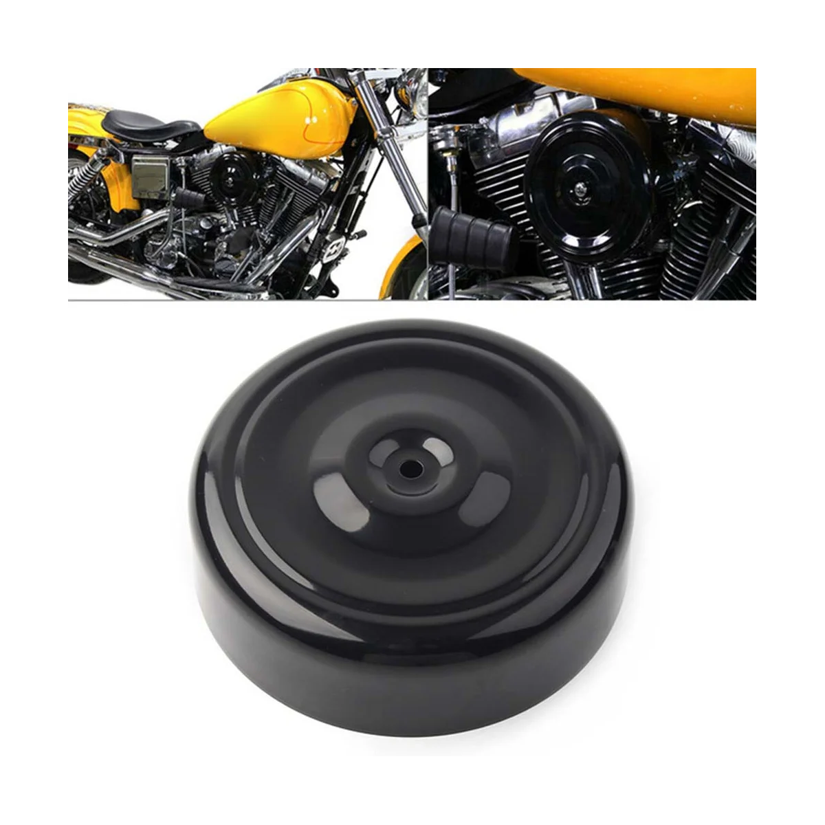 Black 7Inch Air Cleaner Cover for Harley Touring Softail Dyna FL FX FXST FLST FXR XL FXD FLT Motorcycle Round Ripple