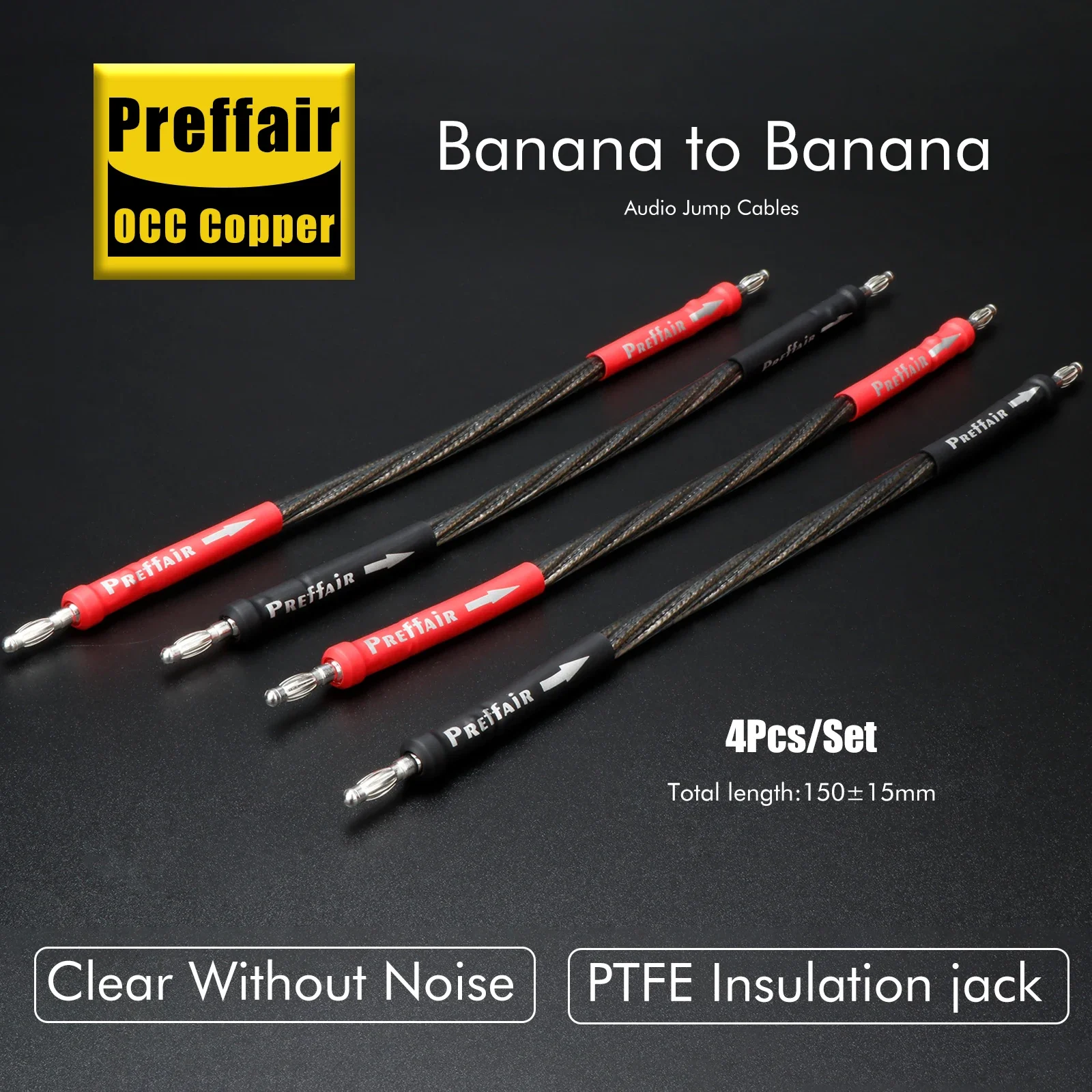 4pcs Preffair 실버 도금 점퍼 케이블 오디오 케이블 (바나나-바나나 플러그 포함) 발열 스피커 브리지 케이블