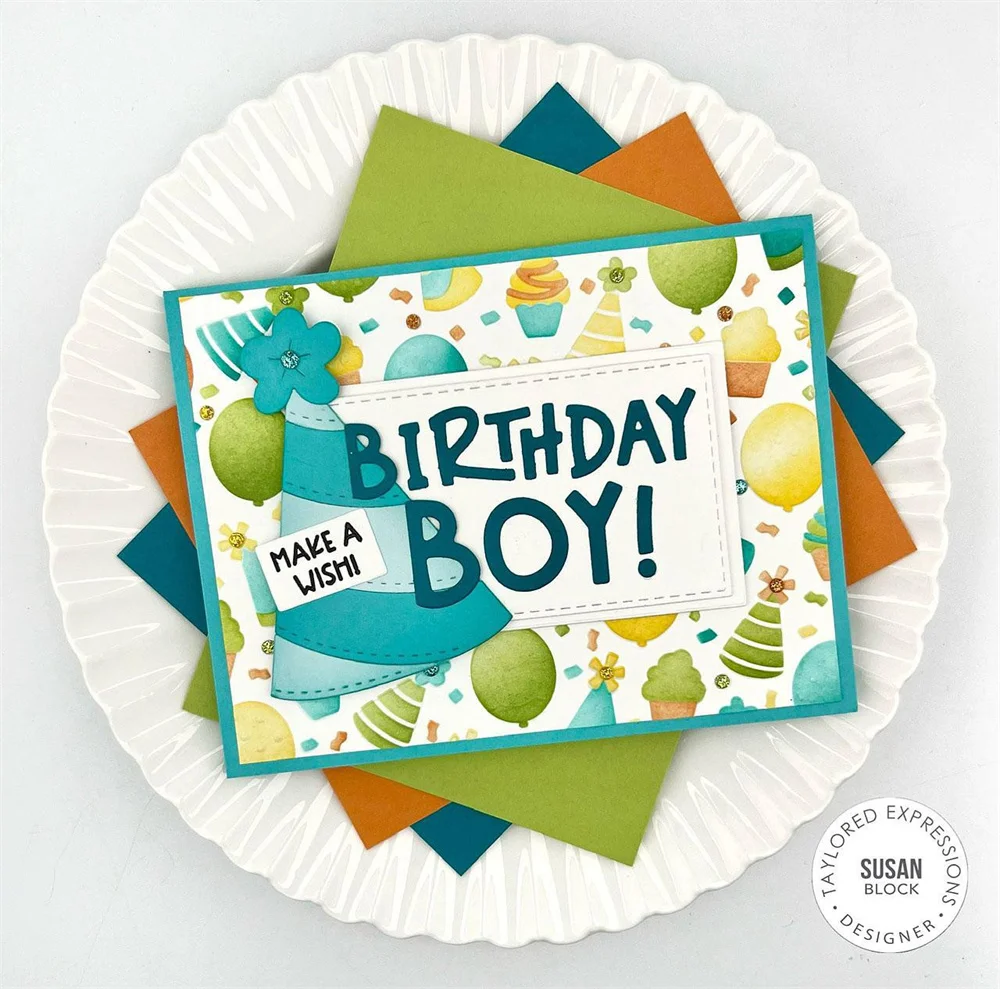Simple Tags Birthday-Stencils Set New Taylored Party Doodles Metal Cutting-Dies and-Stamps DIY Scrapbooking Paper Cards Handmade