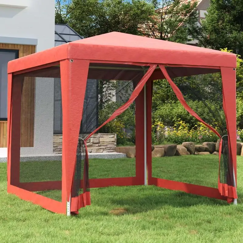 Rotes Netz-Zelt 2,5x2,5m HDPE, Leicht zu Reinigen, Hochwertiger Party-Unterstand