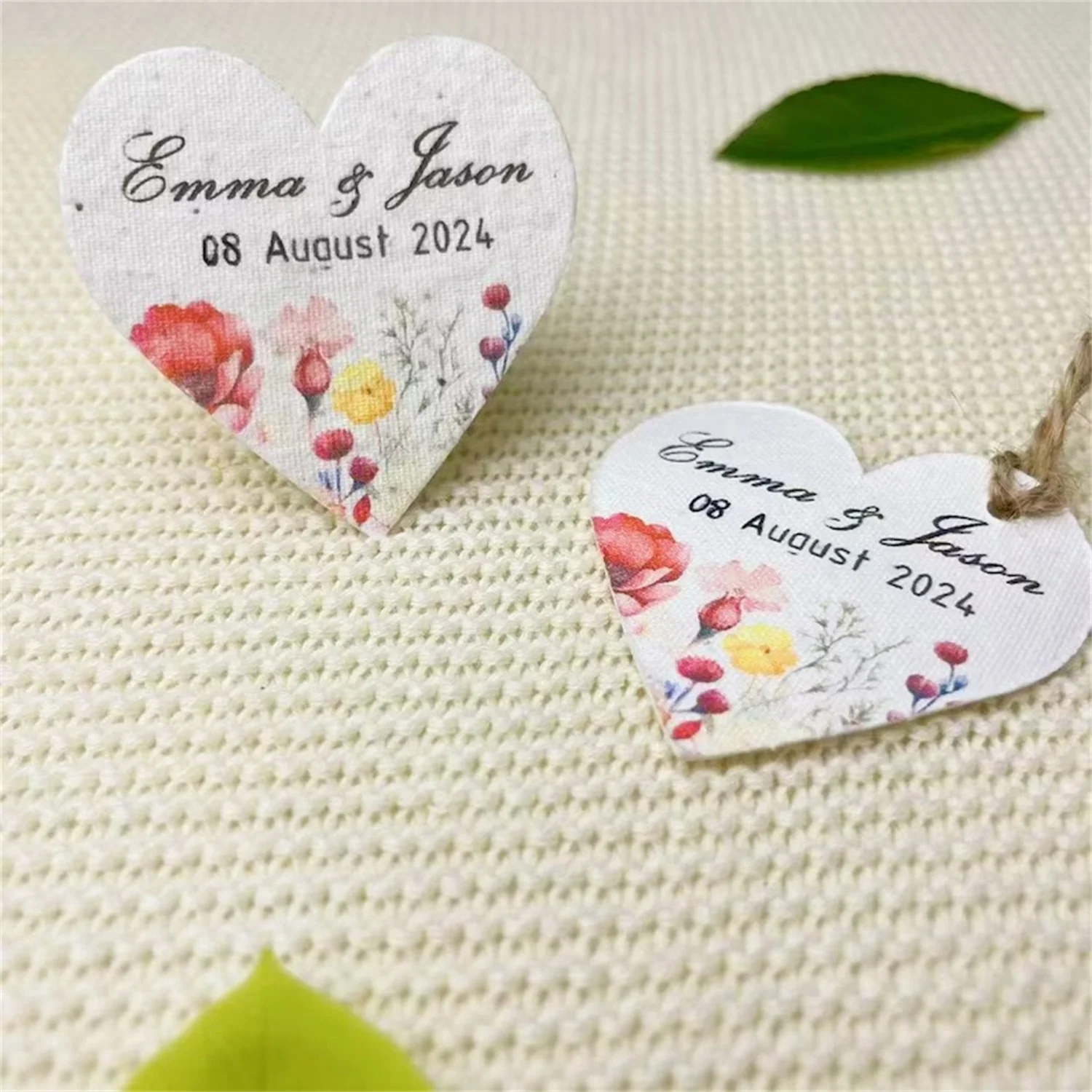 Personalized Bulk Seed Paper Wedding Favors, Eco-friendly Wedding Gifts for Guest, Plantable Heart Shapes Seed Paper, Custom Sho