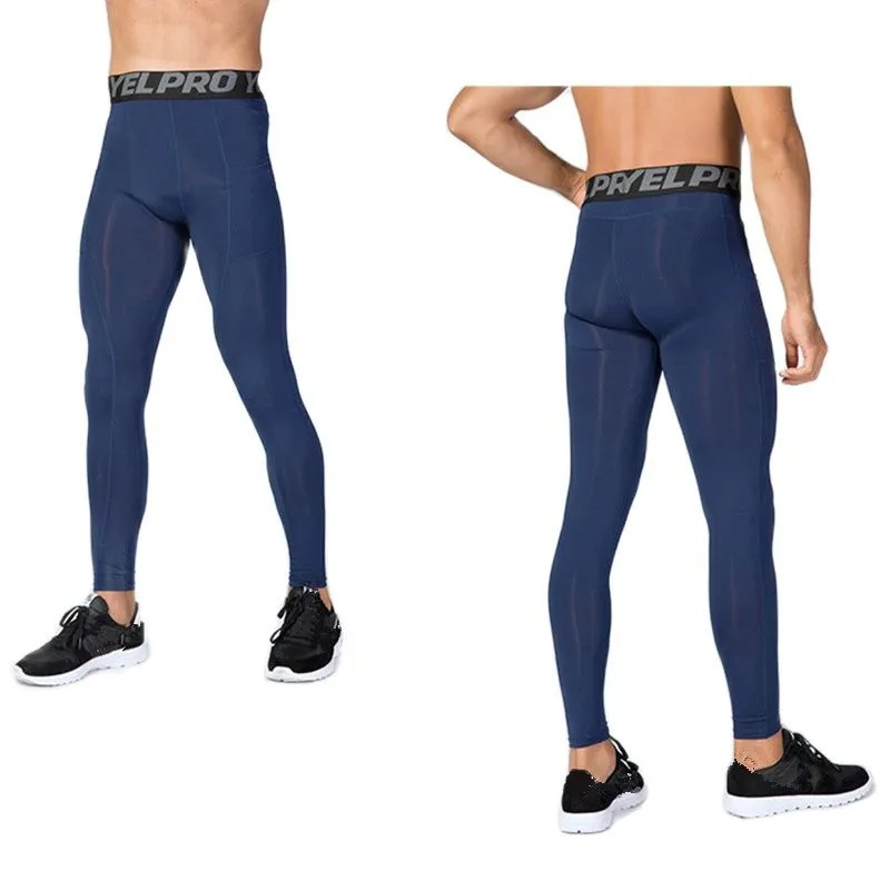 Męskie spodnie sportowe do biegania z kieszenią Joga Fitness Trening Trening Obcisłe legginsy uciskowe Szybkoschnące S M L XL 2XL 3XL