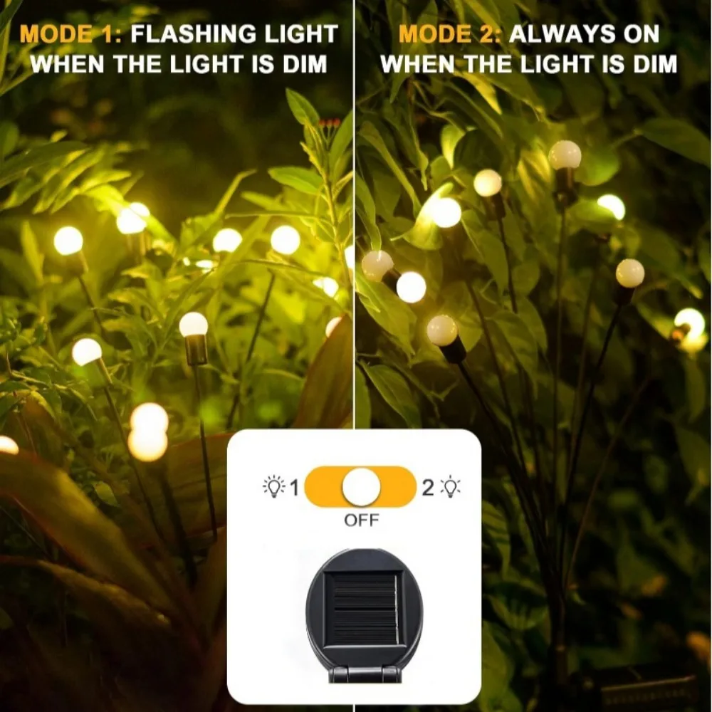 Guirnaldas de luces alimentadas porSolar Lpara Solar de luciérnaga impermeable para ภายนอก ตกแต่งวันหยุด