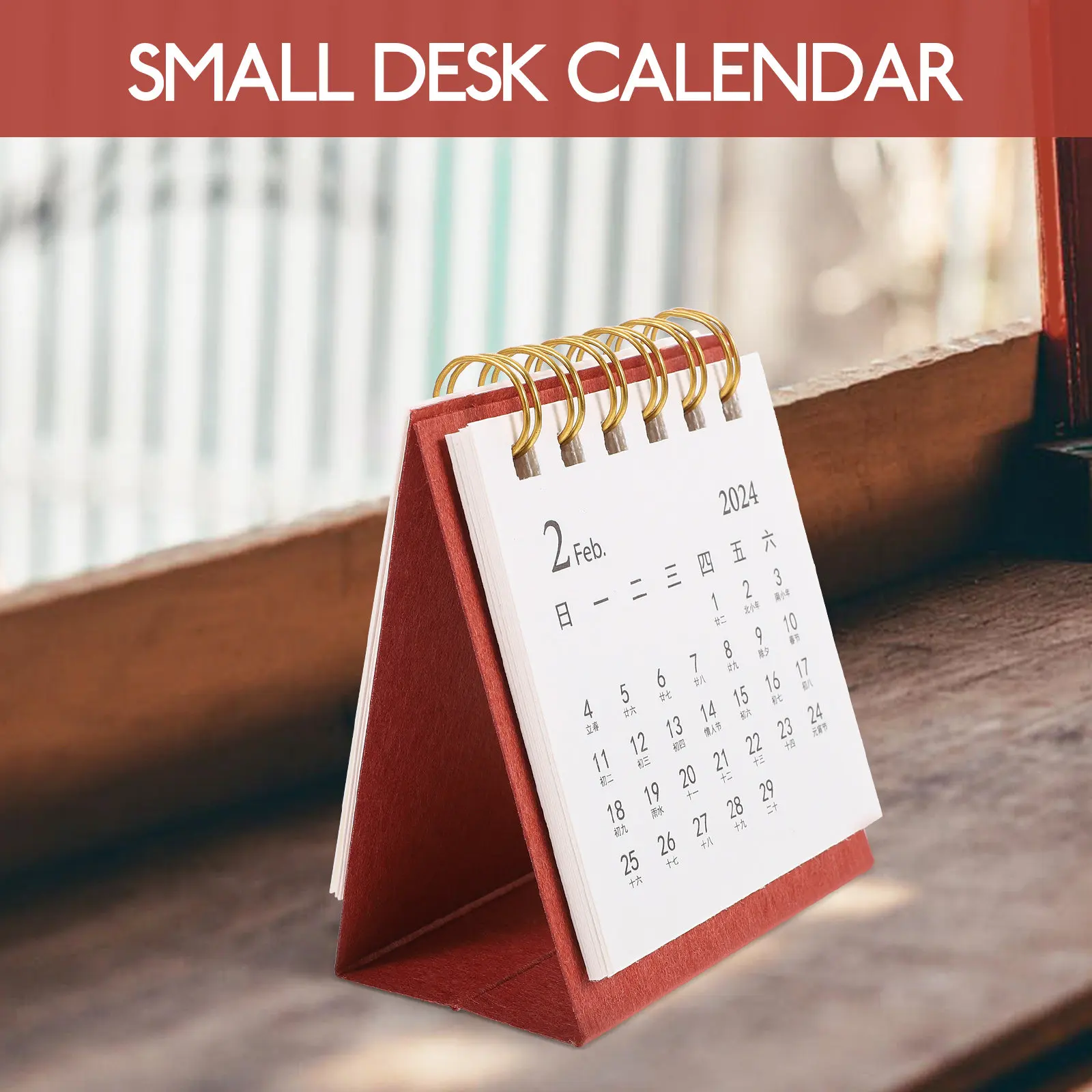 

Небольшой настольный календарь с спиральным переплетом, дизайн с пружинной застежкой, ежемесячный планировщик на 2024 год, для украшения дома и офиса, настольный органайзер, декоративный.
