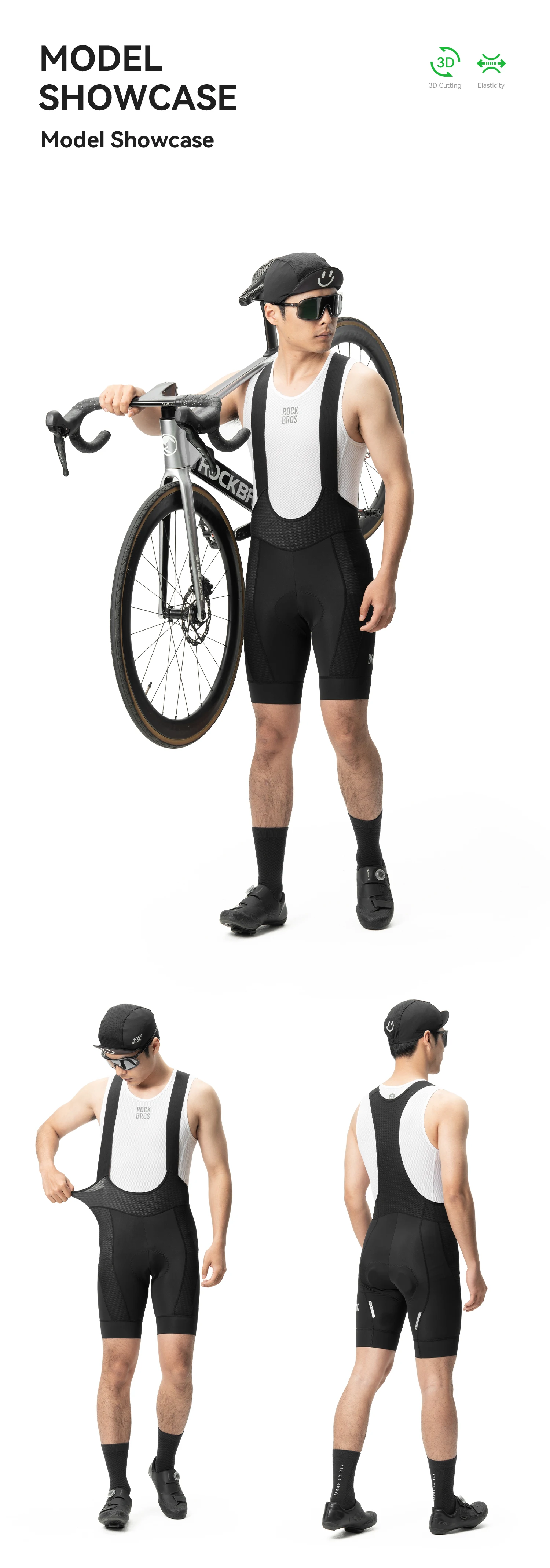 ROCKBROS Sommer-Radlerhose Leichtgewichtig Hochelastisch Atmungsaktiv Stoßdämpfende Schwamm-Polsterung Fahrrad-Shorts – Detail 8