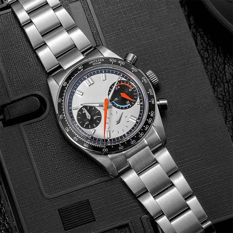 ADDIESDIVE Individuelles Logo DIY Herren Luxusuhren VK63 Uhrwerk Quarz-Armbanduhr 100m Wasserdicht Sportuhr mit Sekundenzeiger