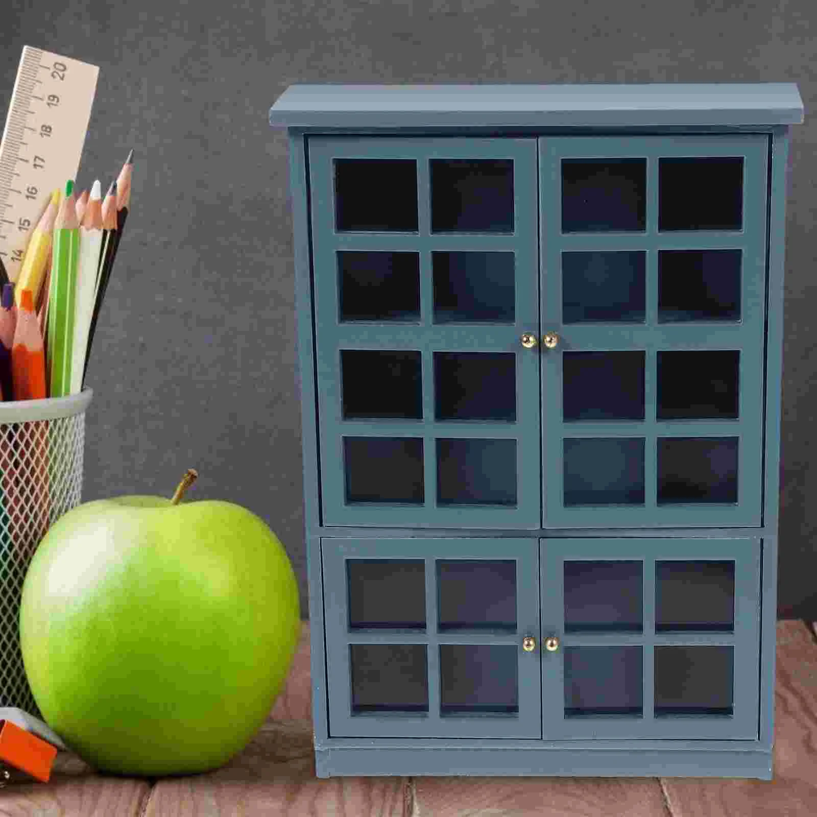 Mini armoire de rangement moderne, maison de courses, meubles de cuisine, modèle d'armoire à quatre portes, présentoir d'accessoires, jouet l'inventaire