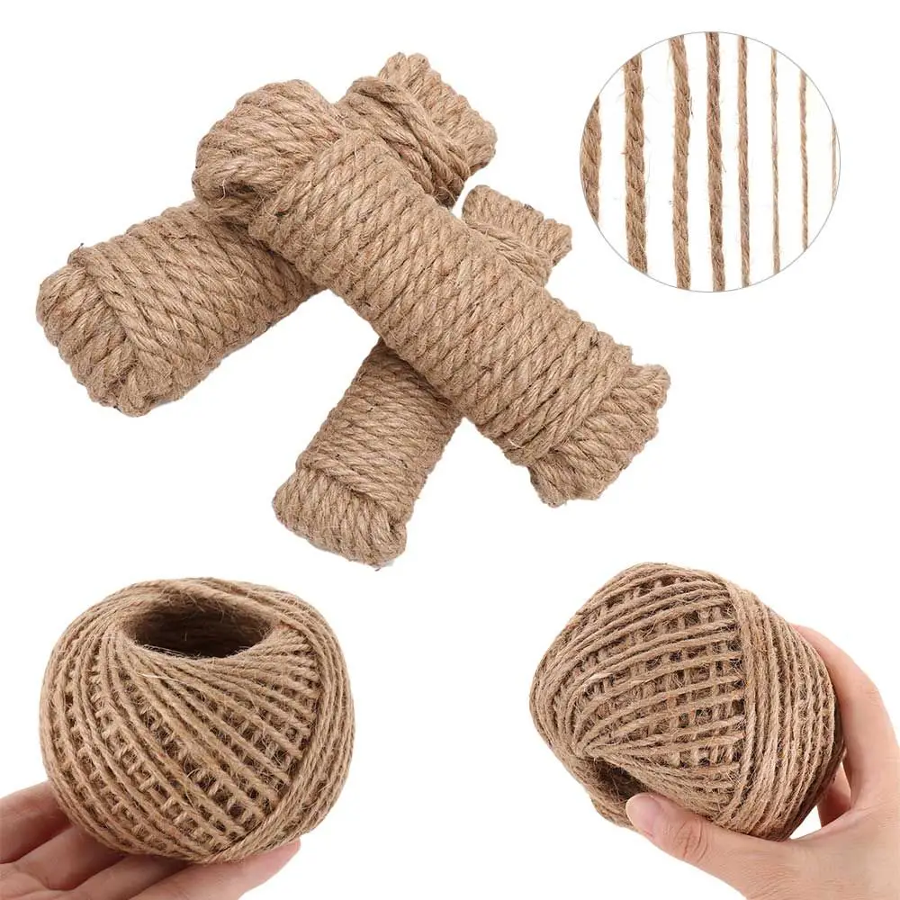 10/50/100Meter Natural Jute Rope Jute Twine Jute Hemp Cat Pet Scratching Cord String Burlap Ribbon Gift Wrapping Wedding Party