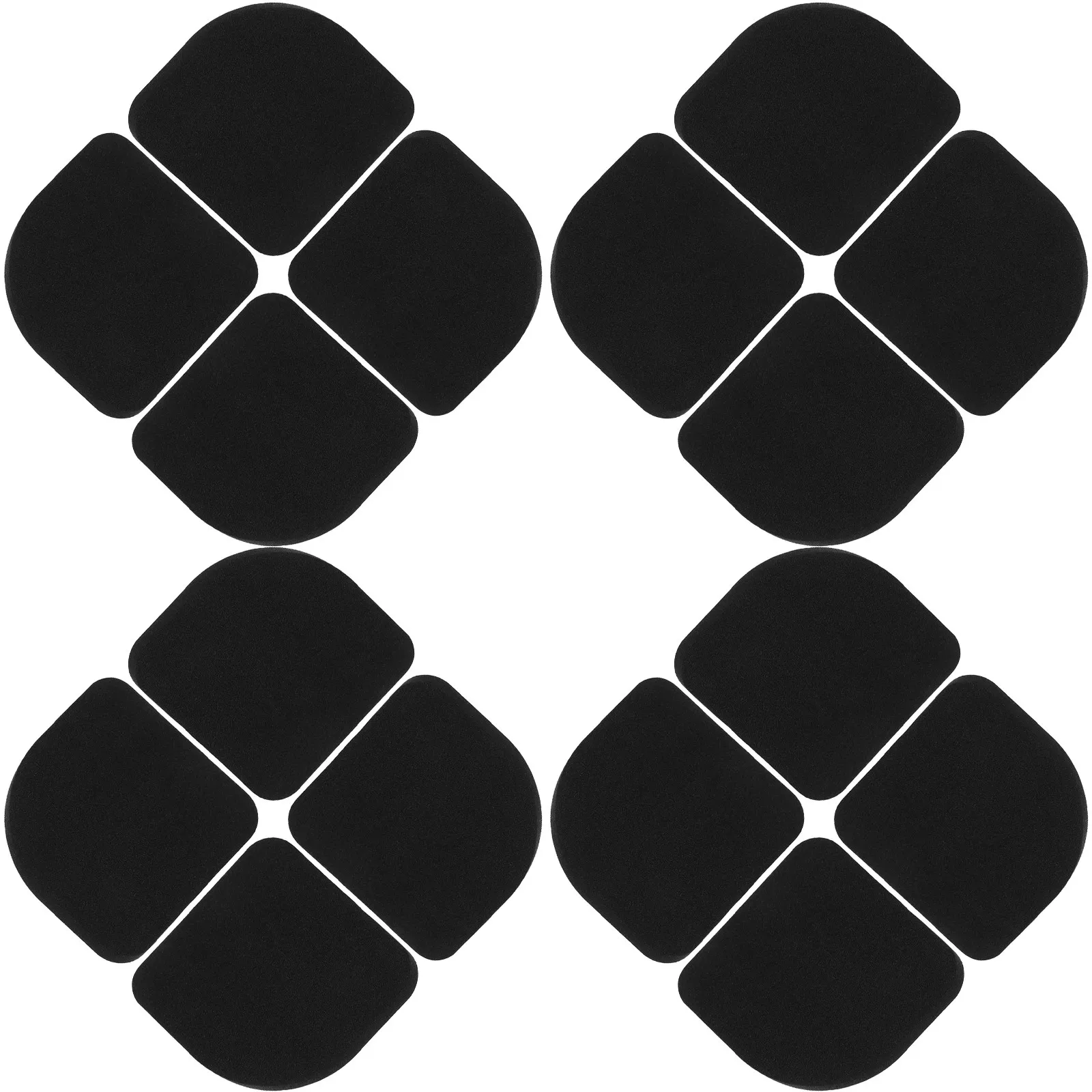 Furniture Leg Pads for Homeowners to Prevent Floor Scratches, 16 Pcs Black EVA Noise-Reducing Anti-Shaking Cushions