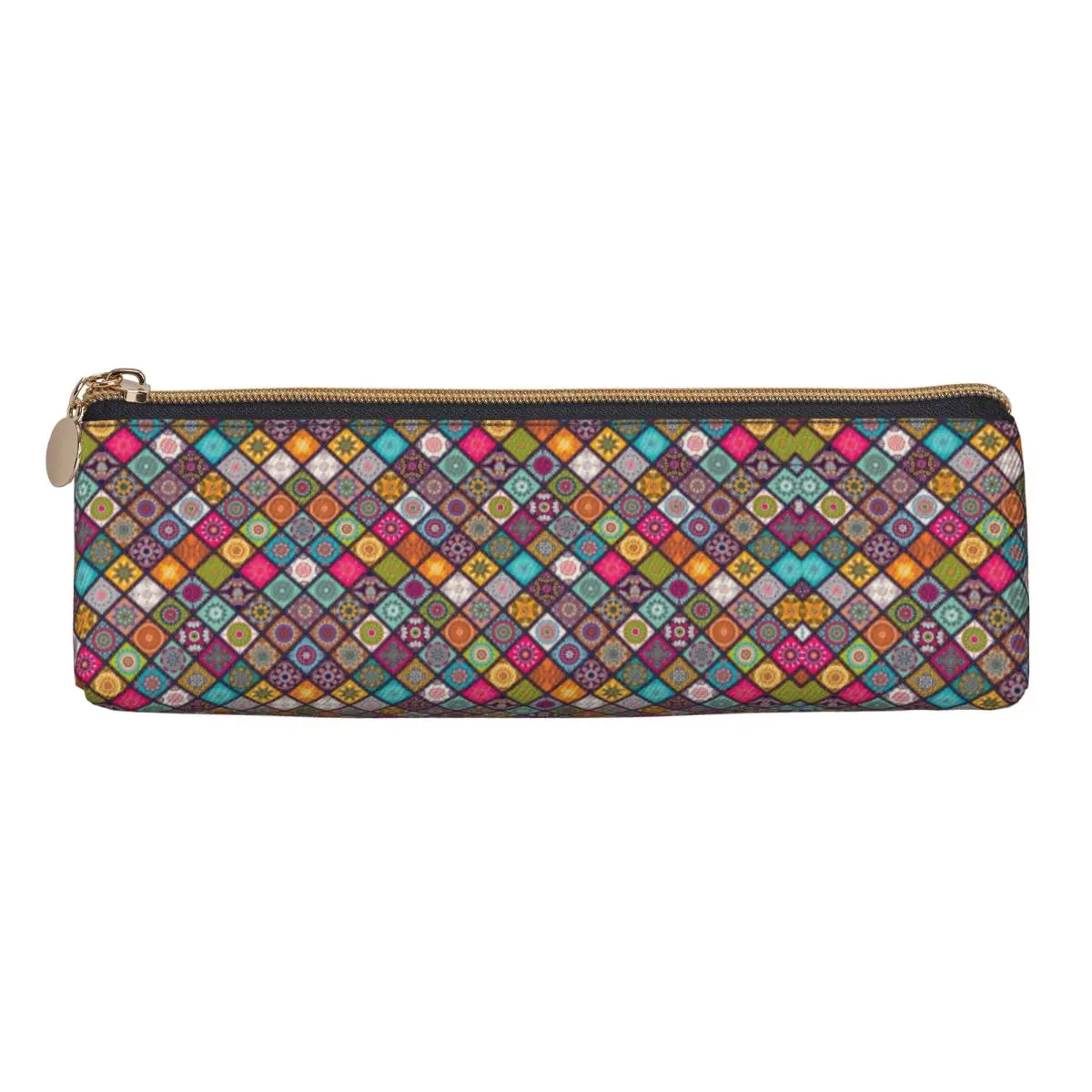 Colorful Mandala Floral Pencil Case Diamond Tiled Mandalas Geometric Boy Girl Pen Box Pattern School Pencil Cases Stationery