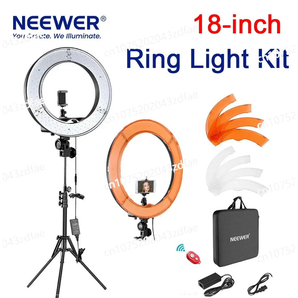 For NEEWER 18 Inch Ring Light Kit 55W 5600K LED Ring Light with Tripod Stand Phone Holder Remote Control Photography Lighting