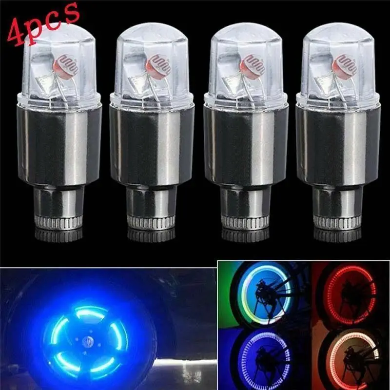 

4Pcs/Set Universal Tyre Light Waterproof Wheel Light Car Bike Motorcycle Tire Air Valve Stem LED Light Caps Decorative Lantern