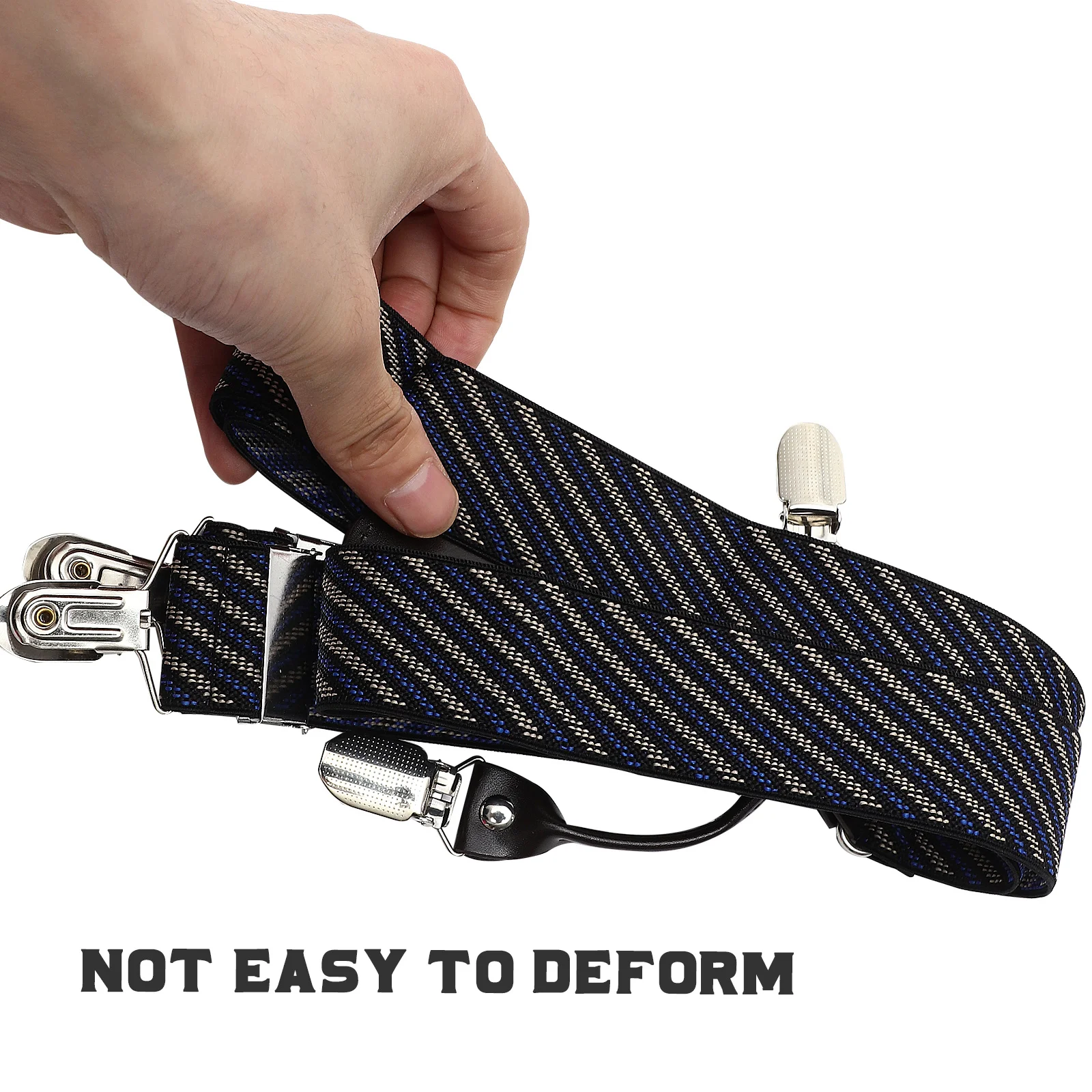 

Men'S Clip Suspender Adjustable Elastic Strap Heavy Duty Suit Pant Jeans Trousers Supporter Wear Resistant