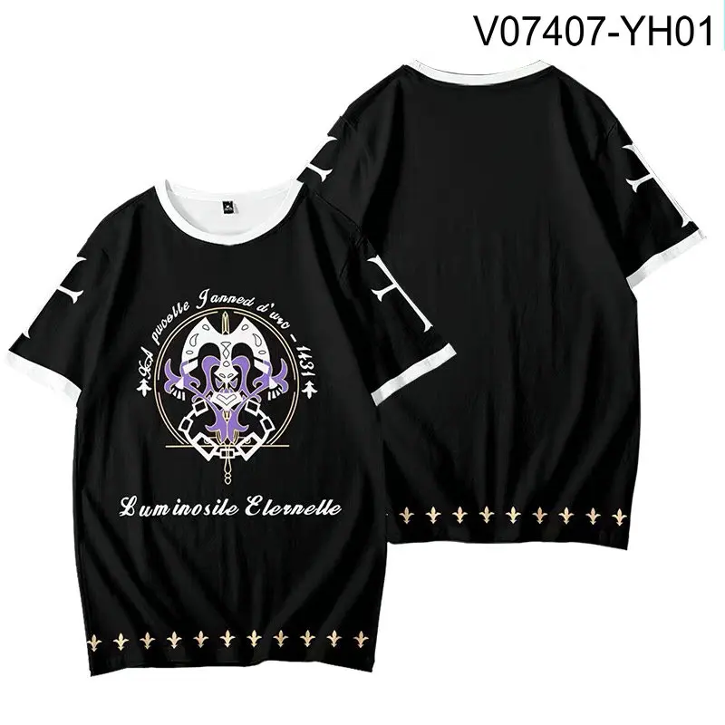 Fate/ Saber Alter 3D Printing T-shirt Summer Fashion Round Neck Short Sleeve Popular Japanese Anime Streetwear Plus Size