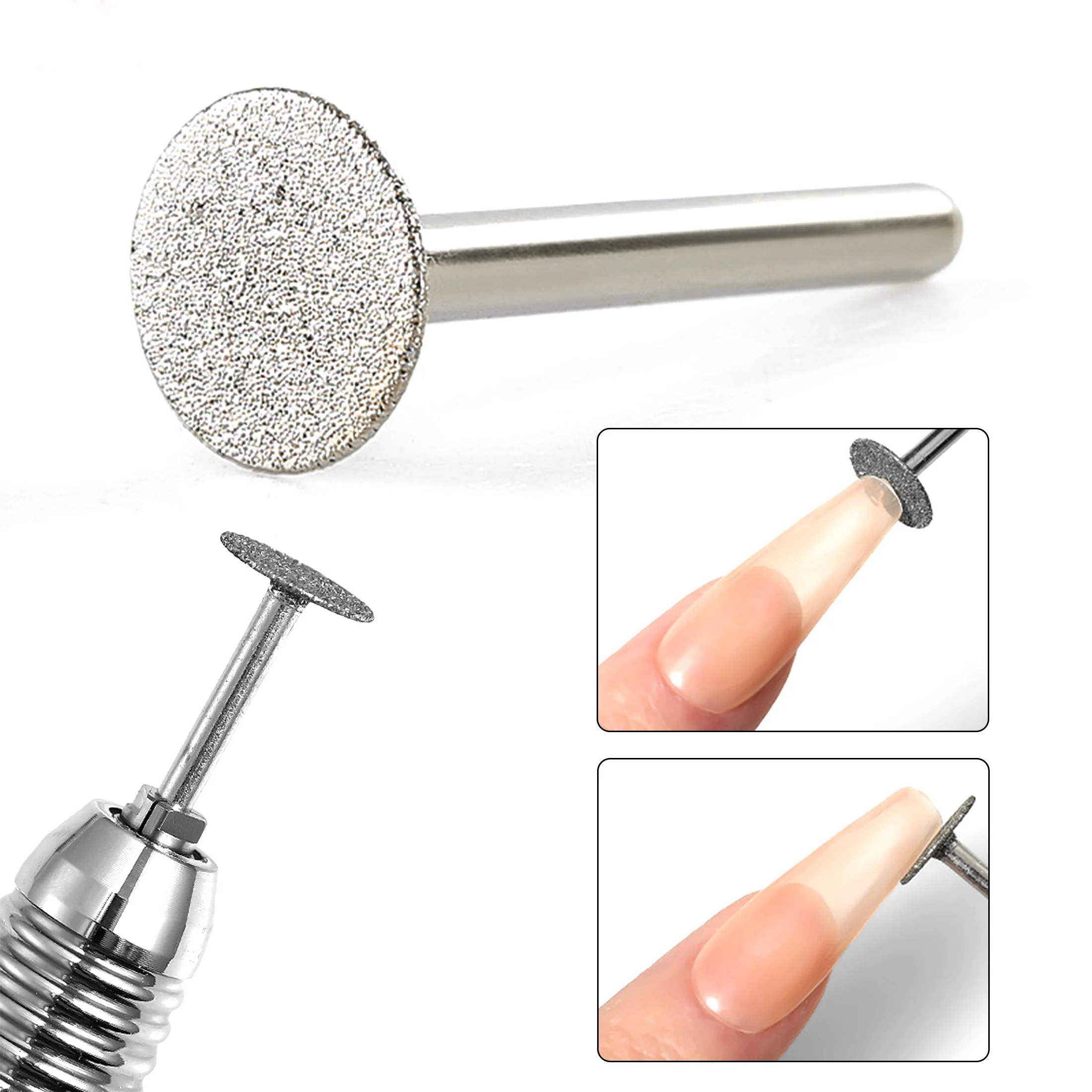 Nail Art UFO Disc Polishing Head Trimming Short Nail T-shaped Nail Pre-Processing Nail Salon Specialized Polishing Tools