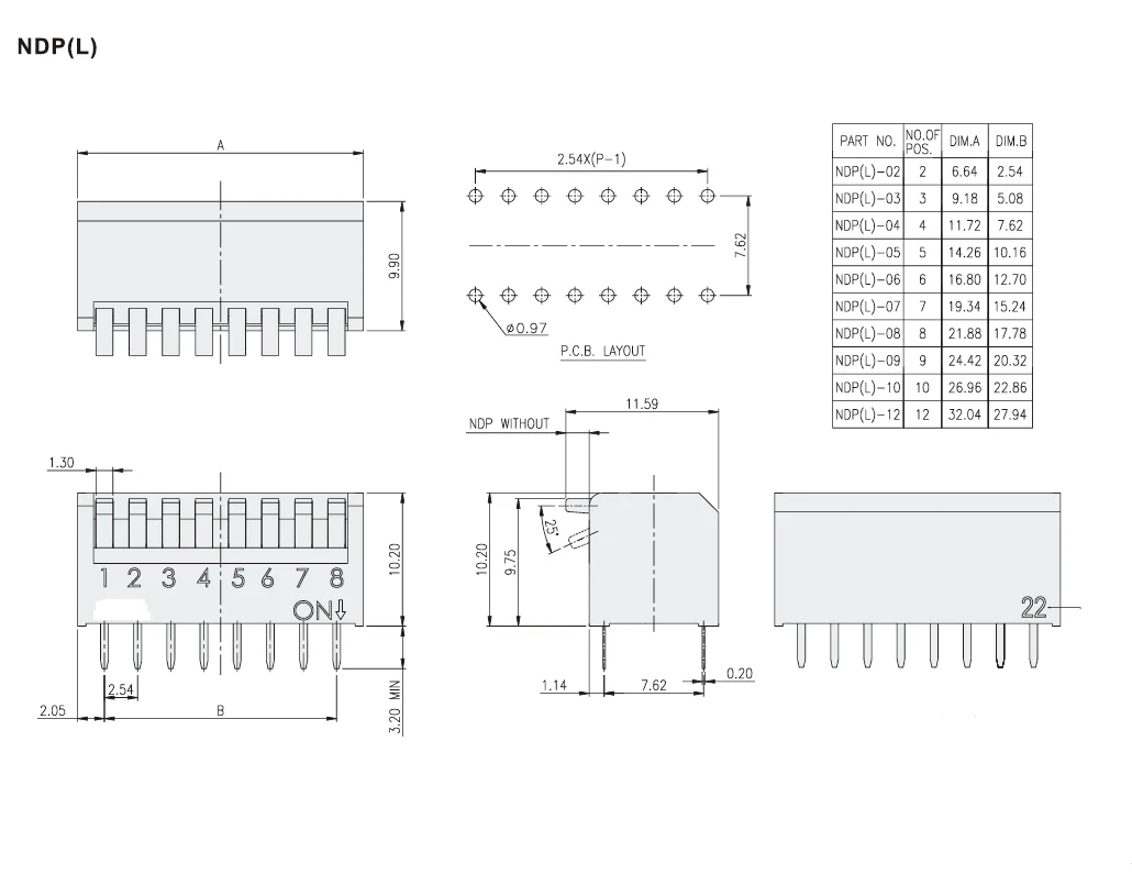 10PCS/NDP-02V  NDP-03V  NDP-04V  NDP-05V  NDP-06V  NDP-07V  NDP-08V  NDP-09V  NDP-10V  NDP-11V  NDP-12V  Dial switch