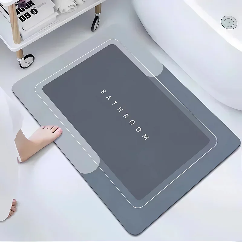 Super Absorbent Bathroom Anti-slip Mat Bathroom Mat Quick Drying Bathtub Mat Door Mat Shower Mat Easy To Clean Home Bath Rug