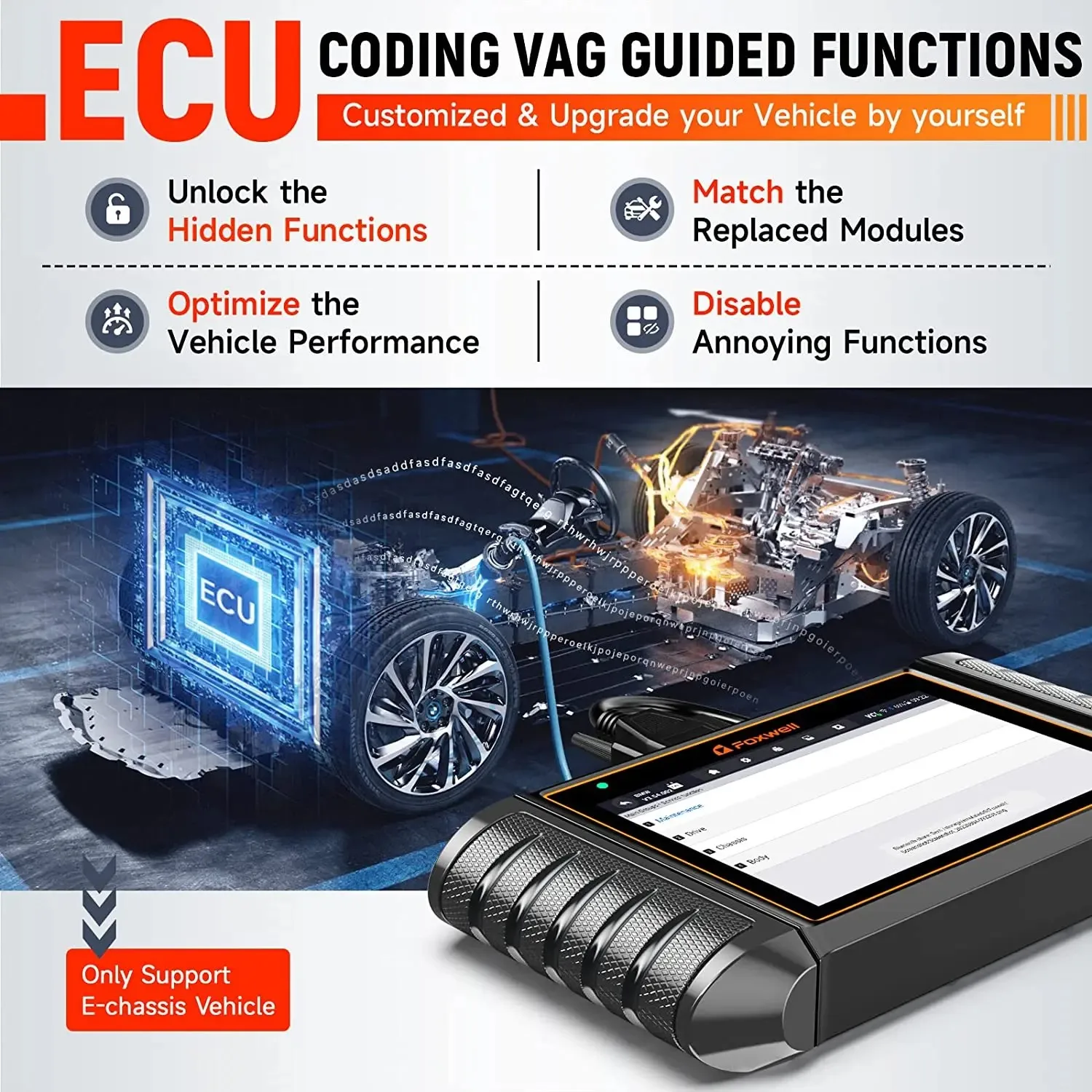 فوكسويل NT710 Obd2 الماسح الضوئي للسيارات ثنائي الاتجاه ECU الترميز IMMO النفط EPB TPMS ABS 30 + إعادة تعيين السيارات جميع أدوات تشخيص النظام #2