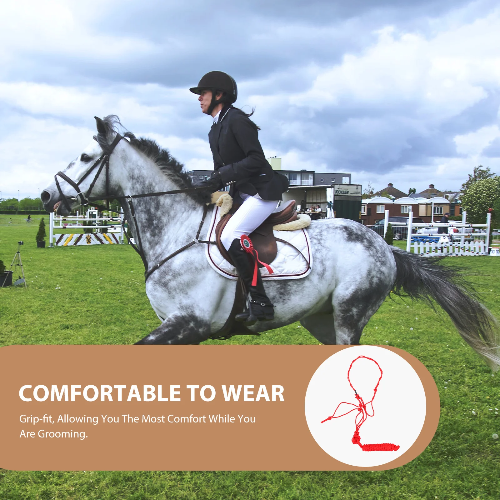 رسن الحصان شديد التحمل، رسن حبل مضفر للتدريب على Bridles Bridles، معدات ركوب الخيل الخارجية، مستلزمات الحصان الآمنة #2