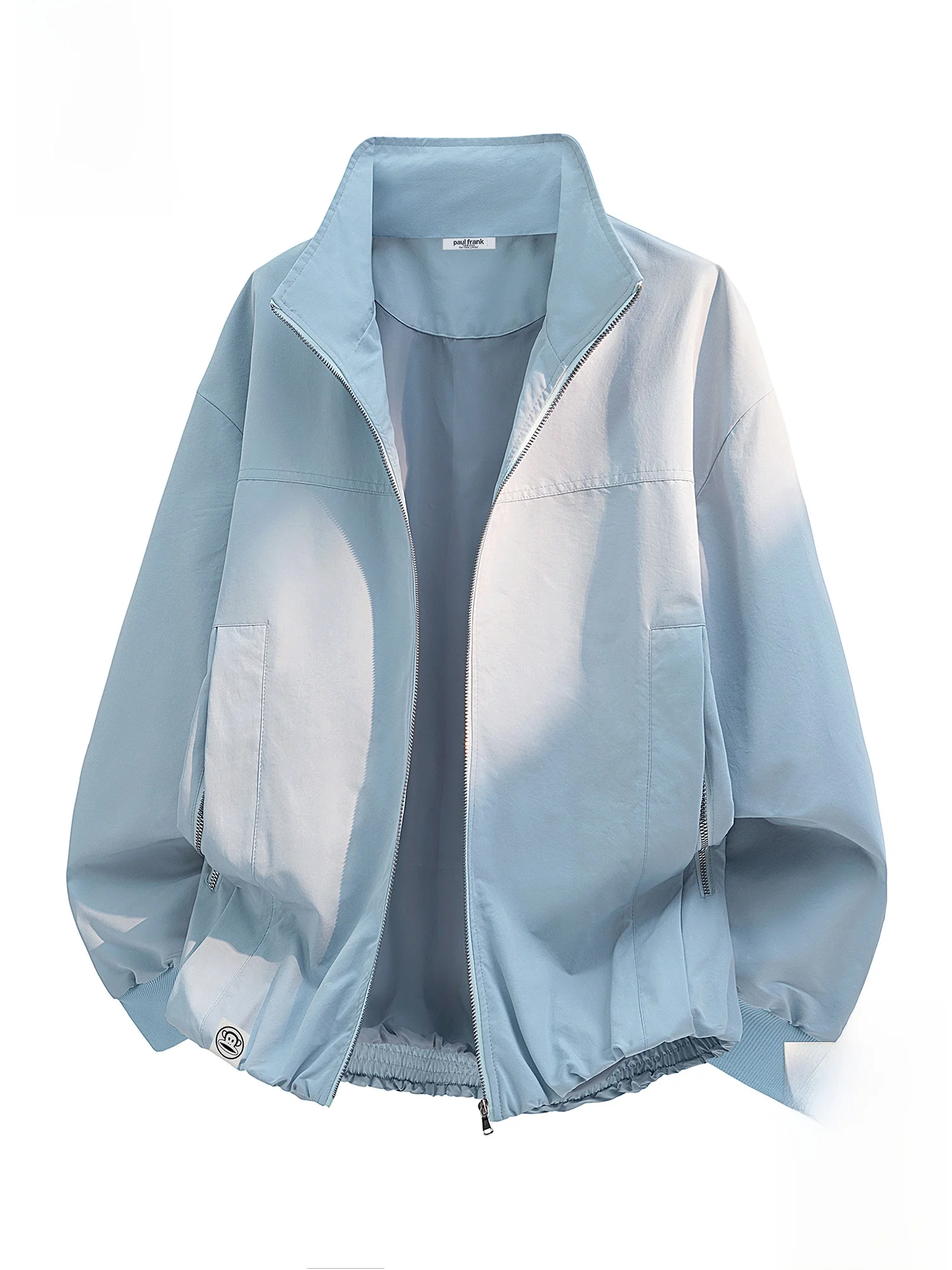 

Мужская весенняя куртка Paul Frank Monkey Simple Pure Color Flight Jaet, новая, свободного кроя, с воротником-стойкой, повседневная верхняя одежда из полиэфирного волокна, длинная.