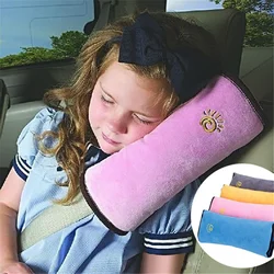 Auto Seat Belt Pillow Kids Travel Sleep Positioner Adjust Toddler Head Protect Plush Cushion Baby Headrest Support Safety Strap