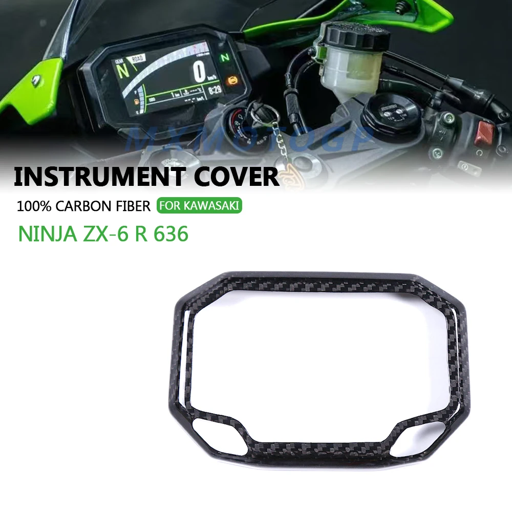 

For KAWASAKI NINJA ZX-6 R 636 ZX6R 636 2024 + 100% Carbon Fiber Instrument Cover Protection Cover Fairing Motorcycle Accessories