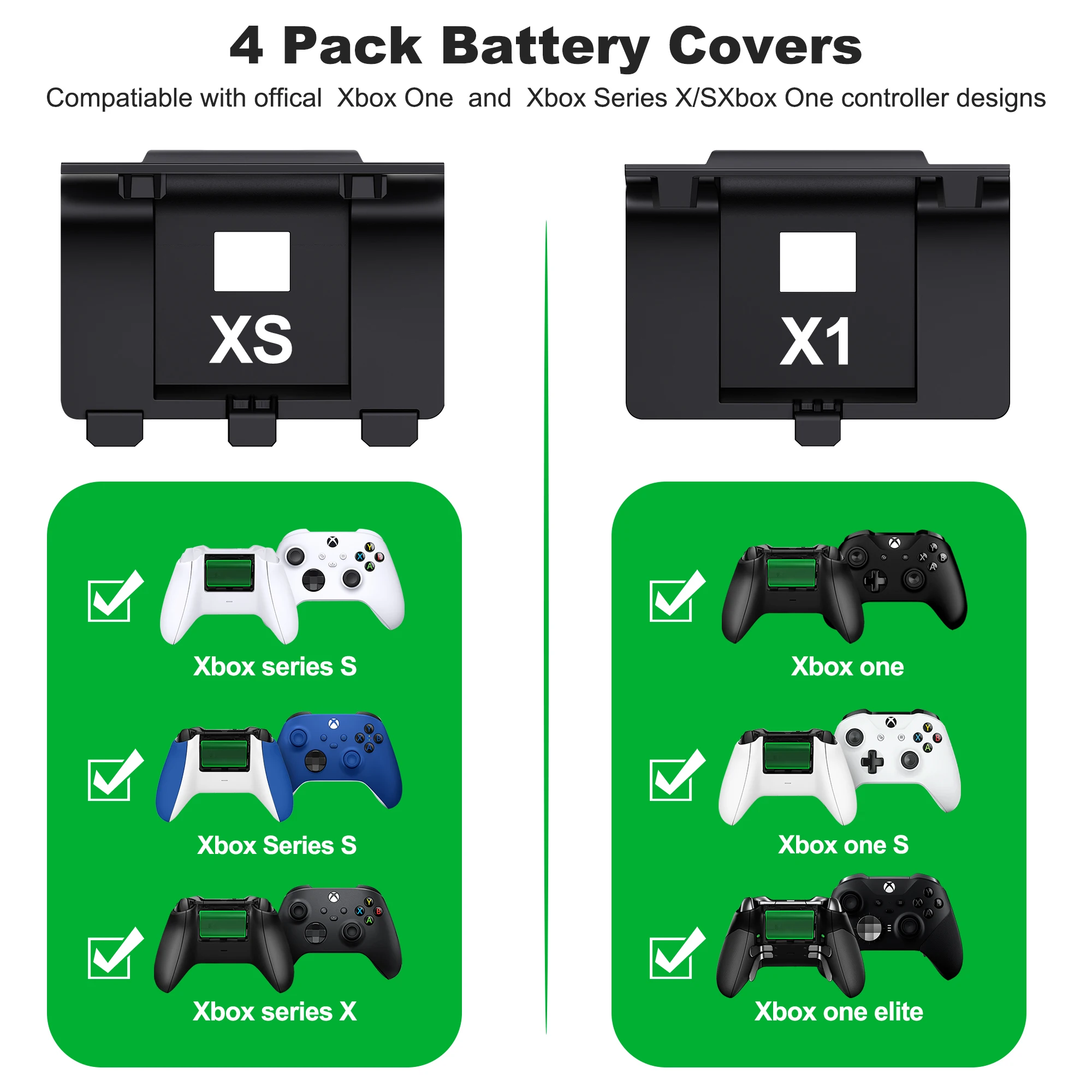 BEBONCOOL  2*4800mWh Rechargeable Battery For Xbox One Controller  Battery For Xbox Series X/S Gamepad Charger With Type-C Cable