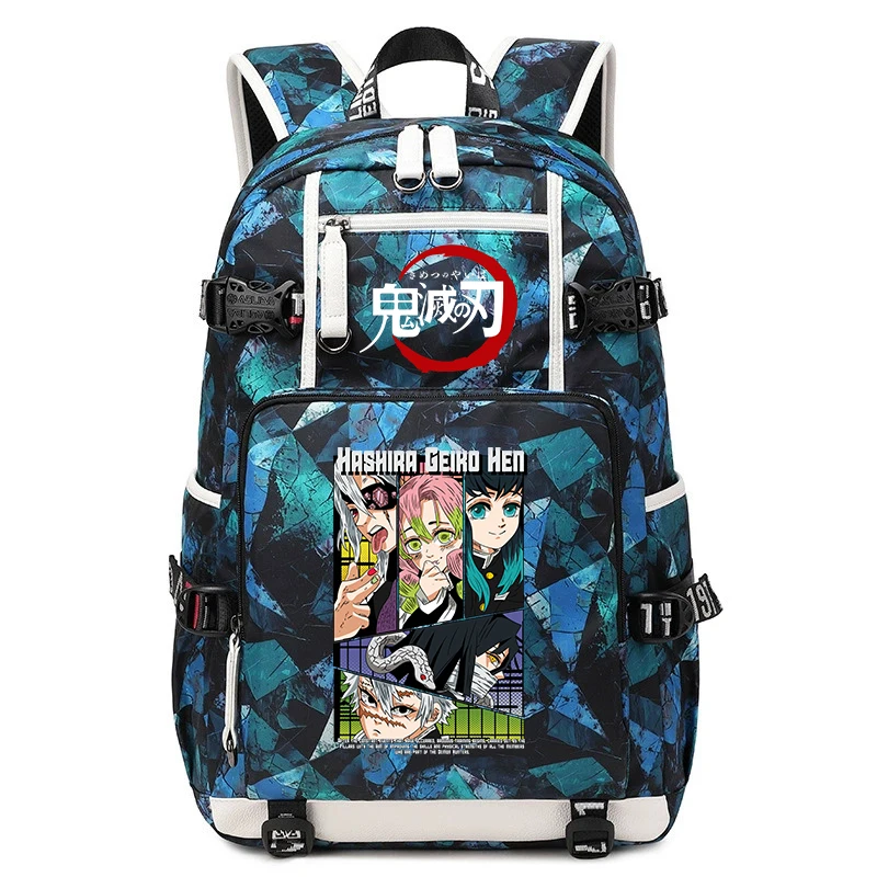 Demon Slayer Anime Print Student Backpack Large Capacity Casual Daypack for Boys Girls Kids School Bag view 3