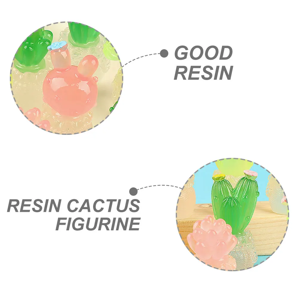 

4pcs Miniature Cactus Figurines Resin Decorative Plants Indoor Car Gifts Mini Plant Model House Supplies Landscaping Ornament