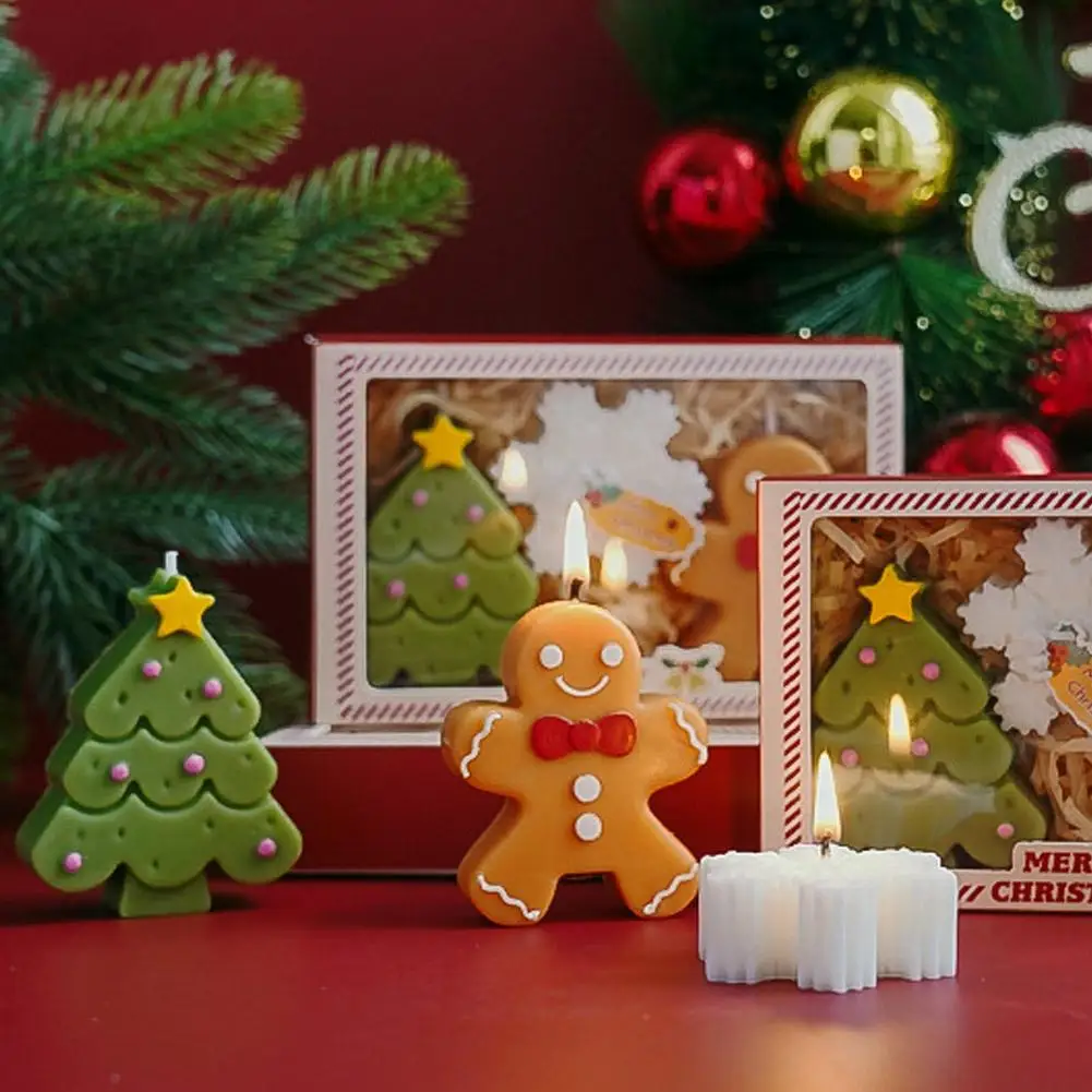 크리스마스 향초 세트 분위기 있는 홈 핸드메이드 크리스마스 선물 3개(1세트)
