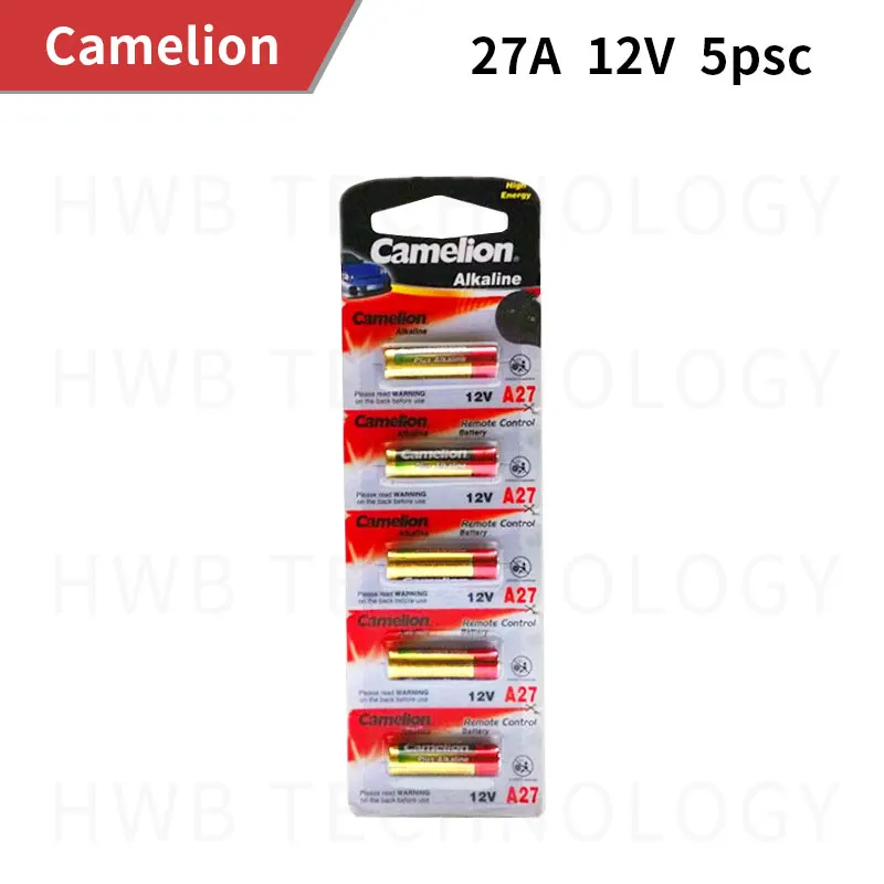 Wholesale 5pcs/lot New 12V Camelion A27 27A Ultra Alkaline battery/alarm batteries Free Shipping