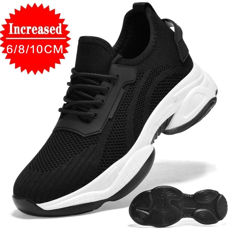 

Мужские повседневные кроссовки в стиле Dad Shoes со скрытым увеличением роста на 6/8/10 см, дышащий сетчатый верх, мягкая подошва, для ходьбы, размеры 35-46