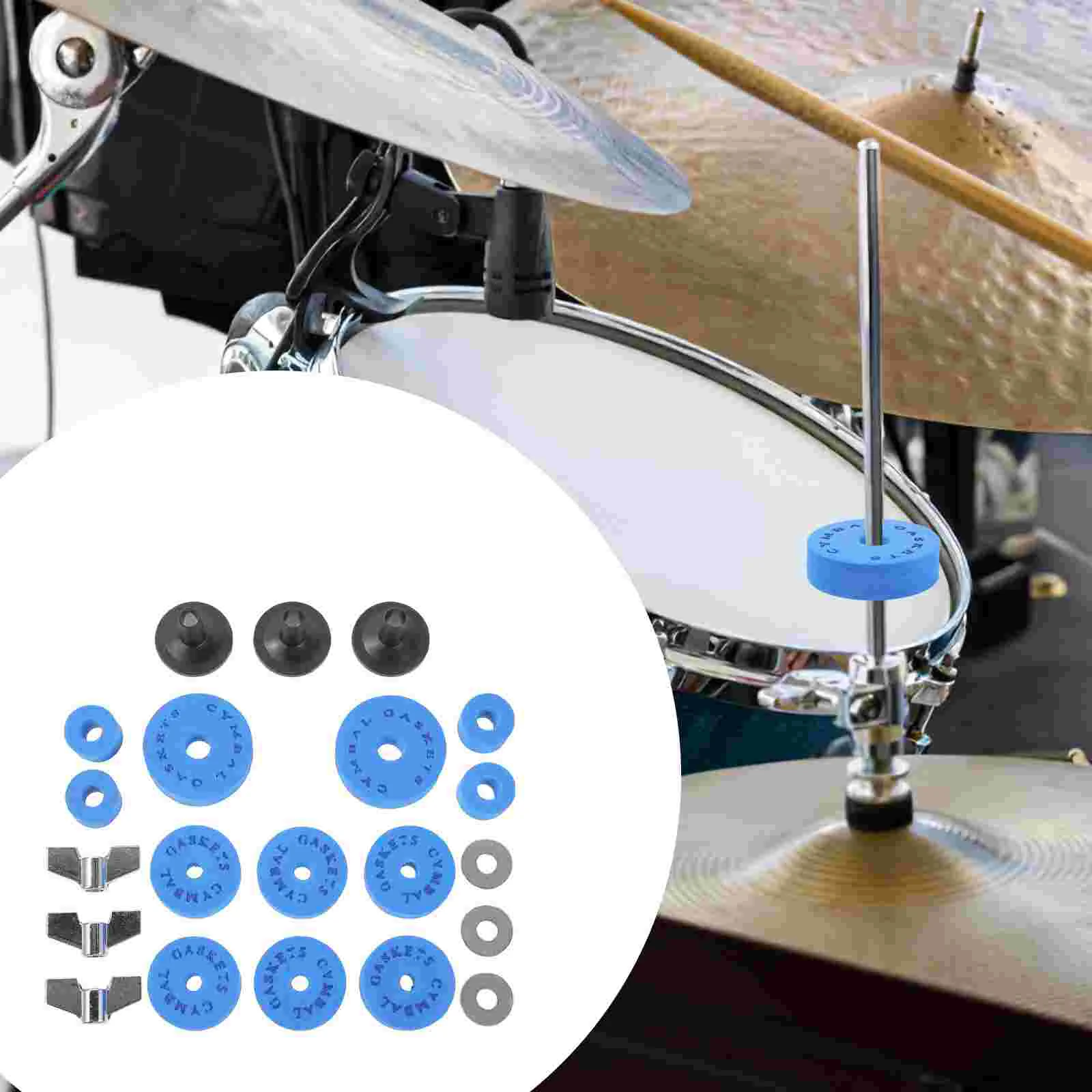 

Drum Pads Kit Accessories Clutch Tube Cotton Felt Cymbals Supplies Nonslip Metal Washer