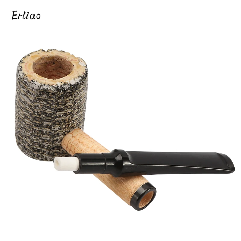 1PC Natural Corn Pipes Portable and Removable Tobacco Pipe Straight Type Creative  Medium Corn Pipe Smoking