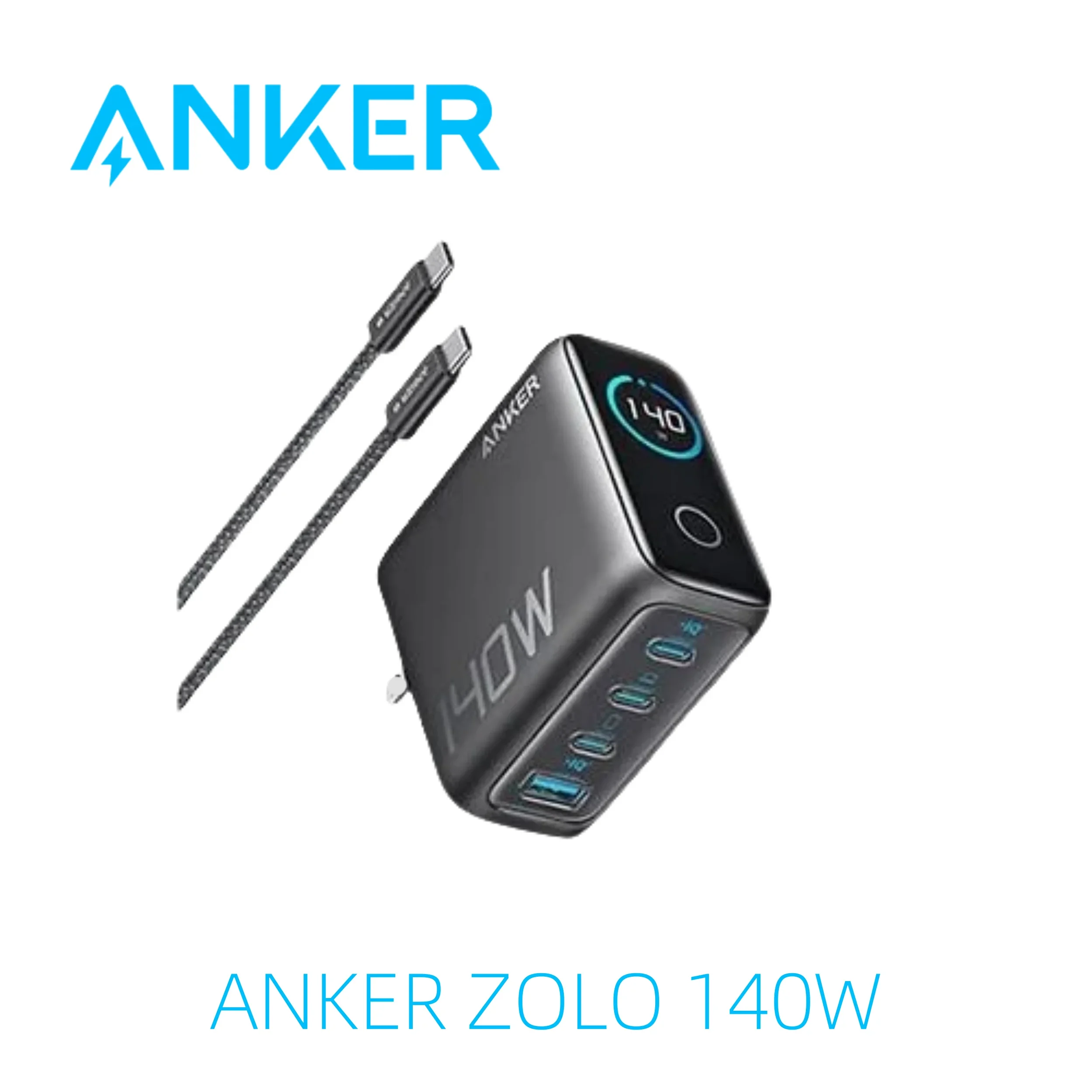 Anker ZOLO 140W GaN 4 Port Charger PPS Laptop for iPhone MacBook Pro Air iPad Galaxy S24 Dell XPS 13 B2697
