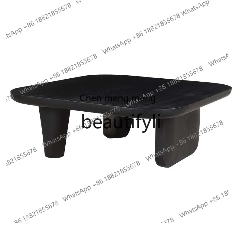 

Solid wood coffee table living room movable side table modern tea table design creative R