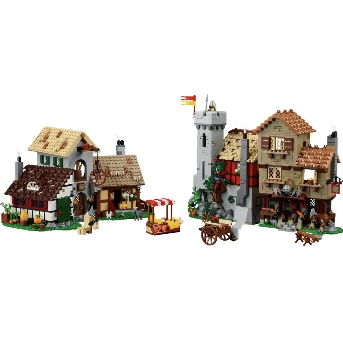 ICONS 3304PCS Medieval Town Square Building Blocks Compatible 10332 Bricks European Architecture Creative Kids Adults Toys Gifts